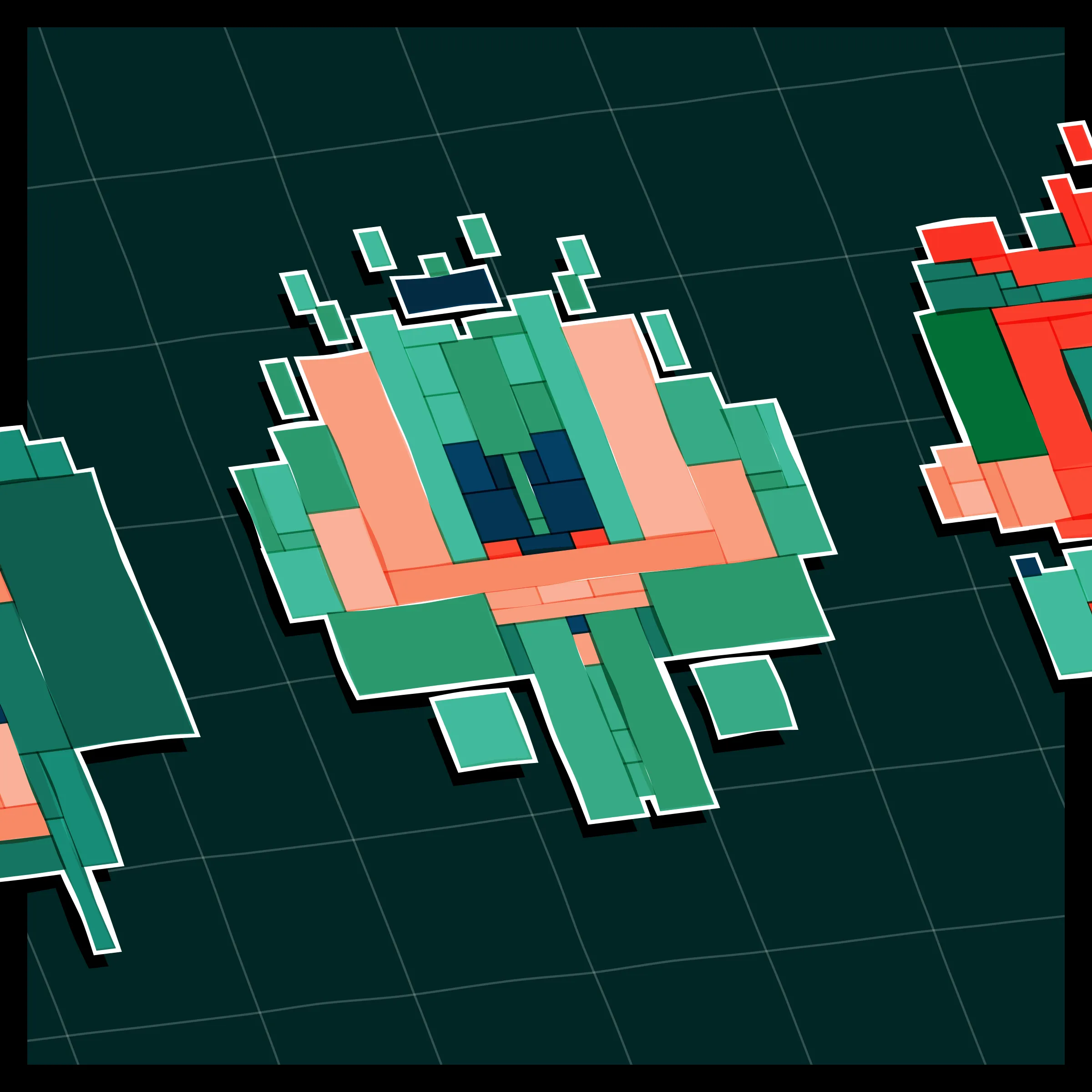 Perfectly symmetric - imperfectly drawn. Exploring the contrast between precision and chance in a playful spacecraft / papercraft setting. 