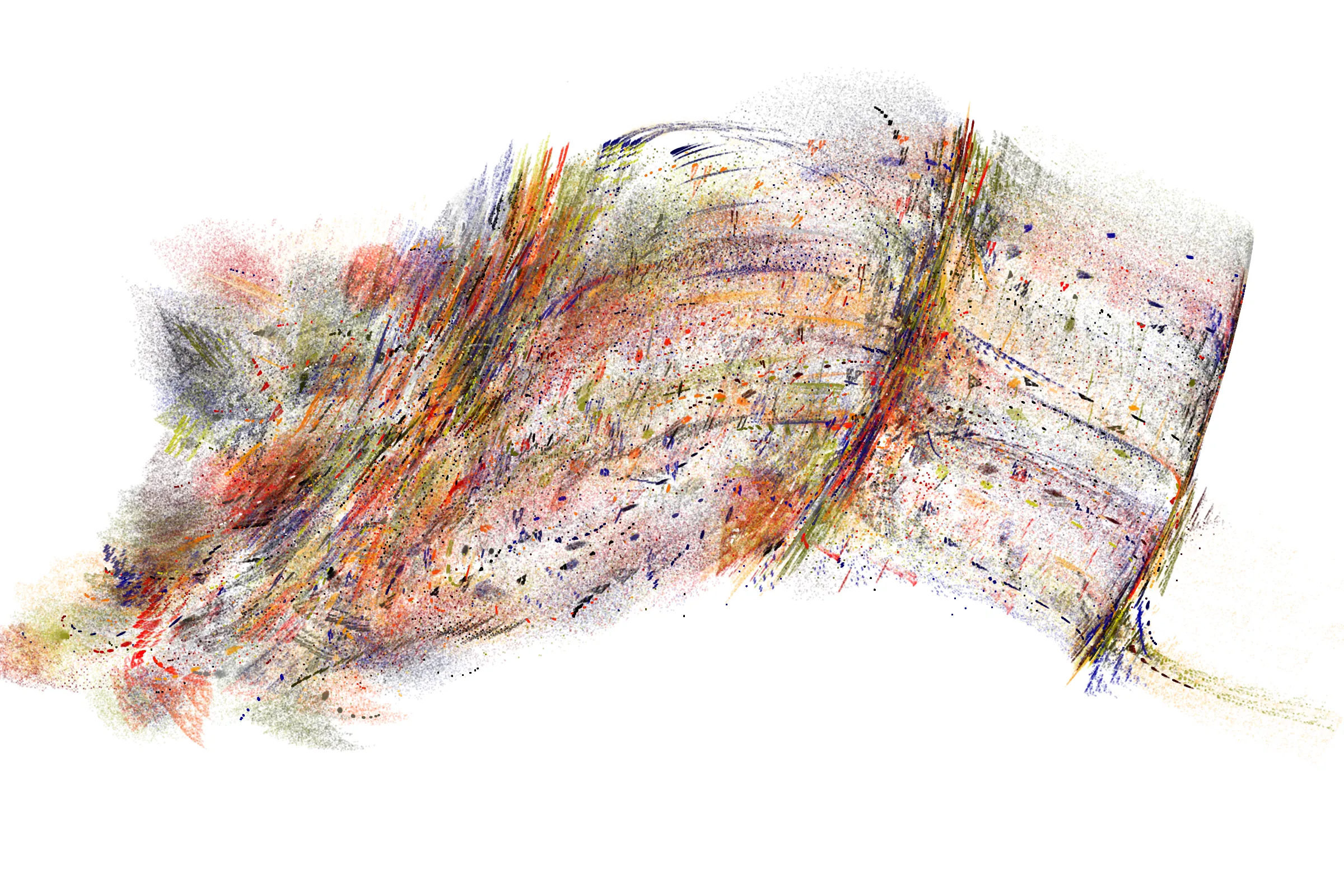 "Attraction" is a system that draws single pixels, one by one, according to a set of rules inspired by the 'Chaos Game'.
Additionally, trigonometric functions may be used to displace pixels, resulting in wave patterns.

All unique properties of each artwork are defined by the token's hash. This hash will set all the parameters: the color palette, the positioning of objects and the rules by which pixels are drawn.

By the nature of this system, several well known patterns from computing and math may appear in the artworks.