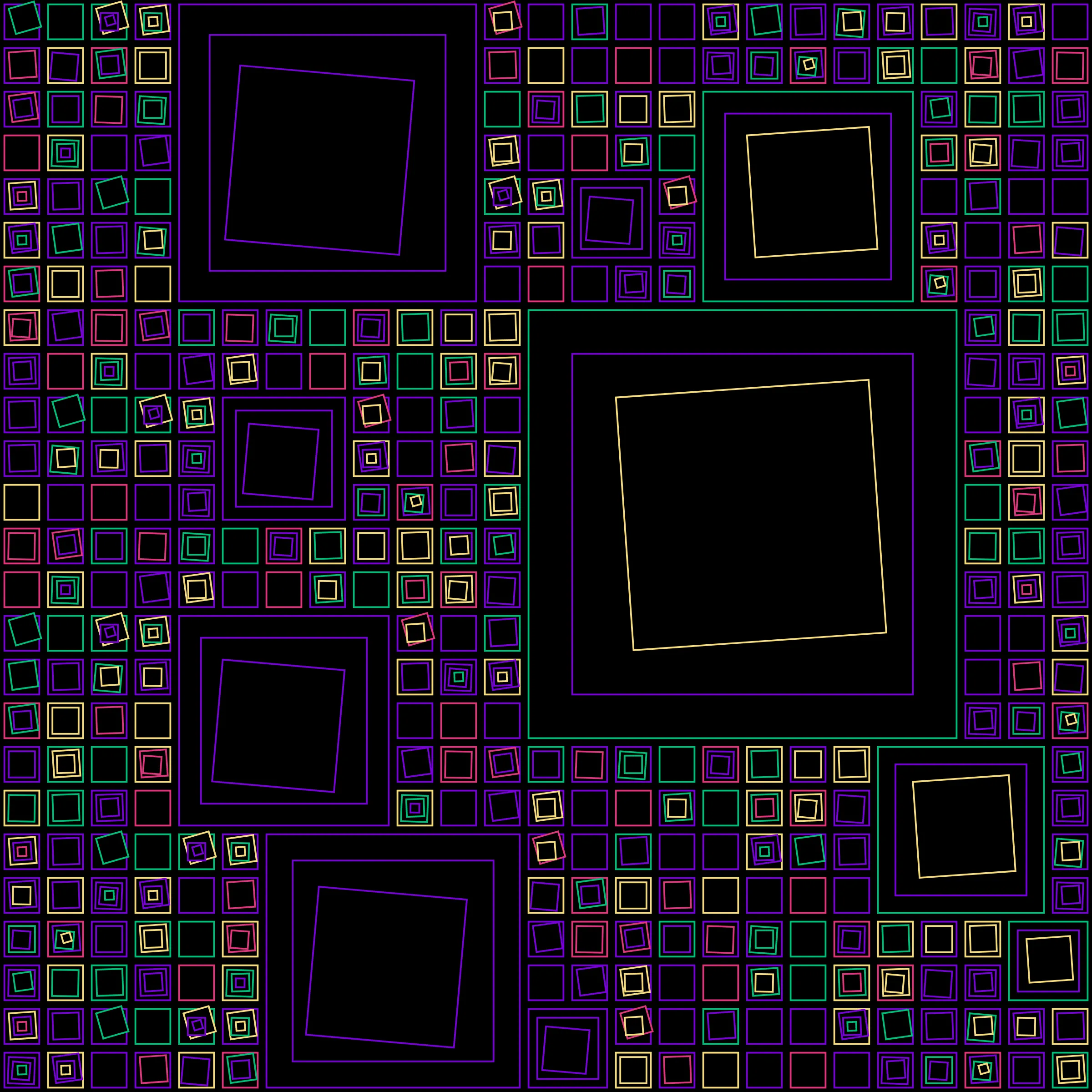My interpretation of Aerial View is a bird's Eye View over a city block with illuminated/twisted buildings and light trails. It uses an on-chain stored algorithm to represent the generative artwork based on a hash. Each Aerial comes with different distances, building elevations, rotations and colors. Welcome to my genesis project and the first step on my on-chain journey!