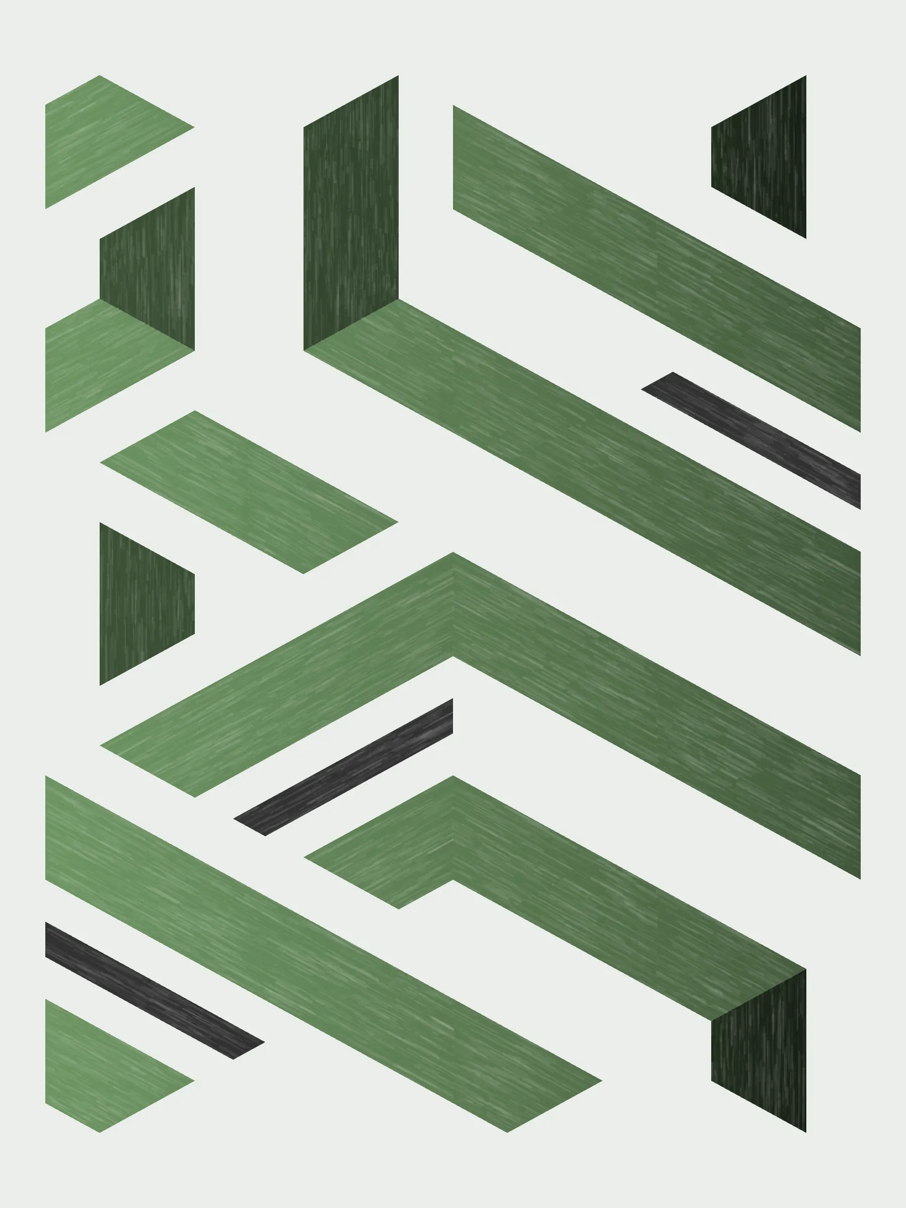 Lines are bent and shaded. There are no wrong turns. 

[Interaction in live view: press 1-7 or left/right arrow keys to see the stages of sketch construction: 1-grid, 2-divide, 3-tile, 4-bend, 5-shade, 6-color, 7-texture].