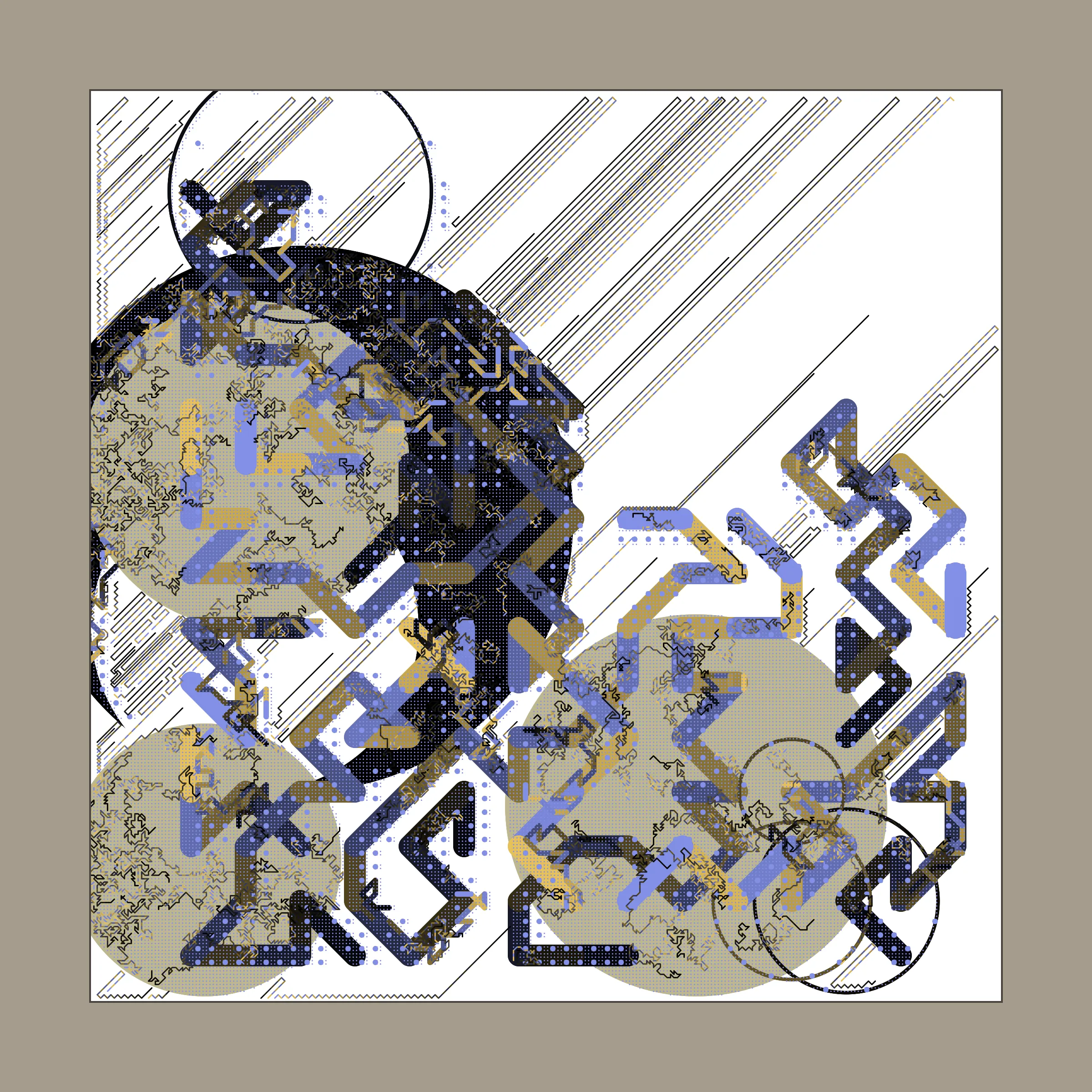 ﻿Abstraction is a complex abstract artwork created in several stages where each new element drawn takes into account the elements drawn in the previous stages.