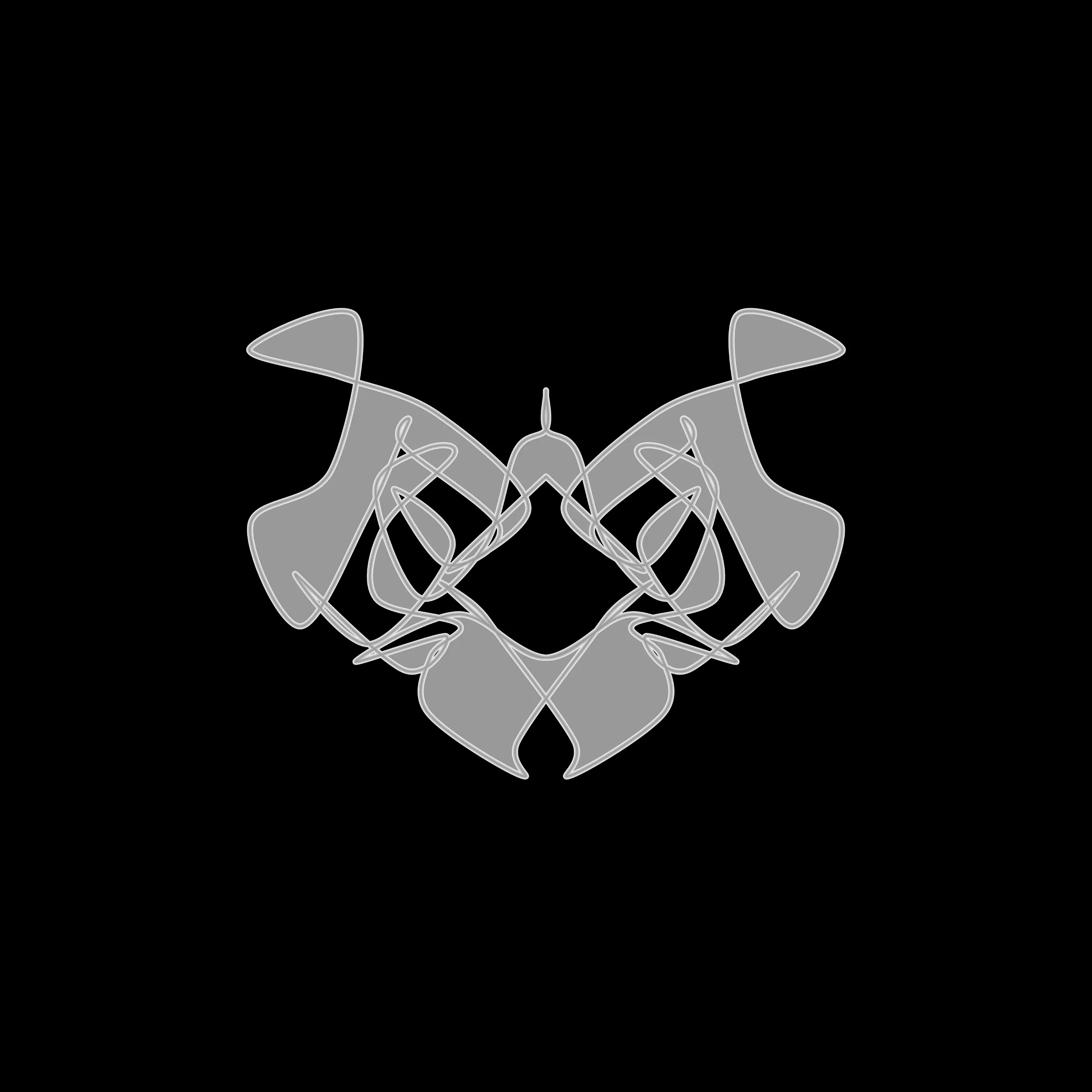 A cryptoart collectible series to indulge the irrepressible human compulsion for pareidolia. This algorithmic homage to Hermann Rorschach's inkblot perception test will help you externalize your inner world onto the sometimes elegant, sometimes inchoate curves of a unique, one-of-a-kind, ownable cryptoblot on the Ethereum blockchain. What will YOUR cryptoblot reveal about you?