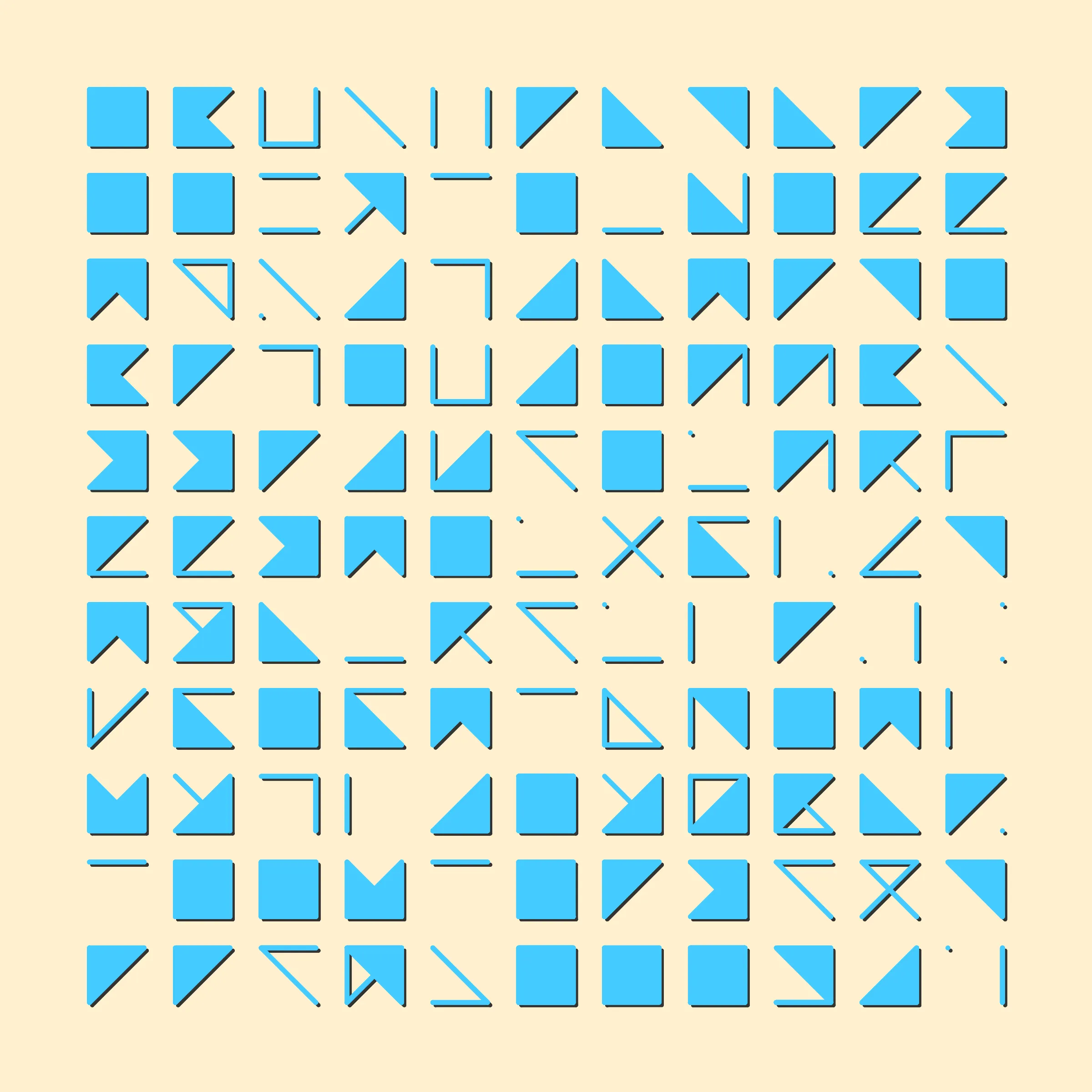 Simple rules - complex patterns. An exploration of abstract variation through generative symbols.