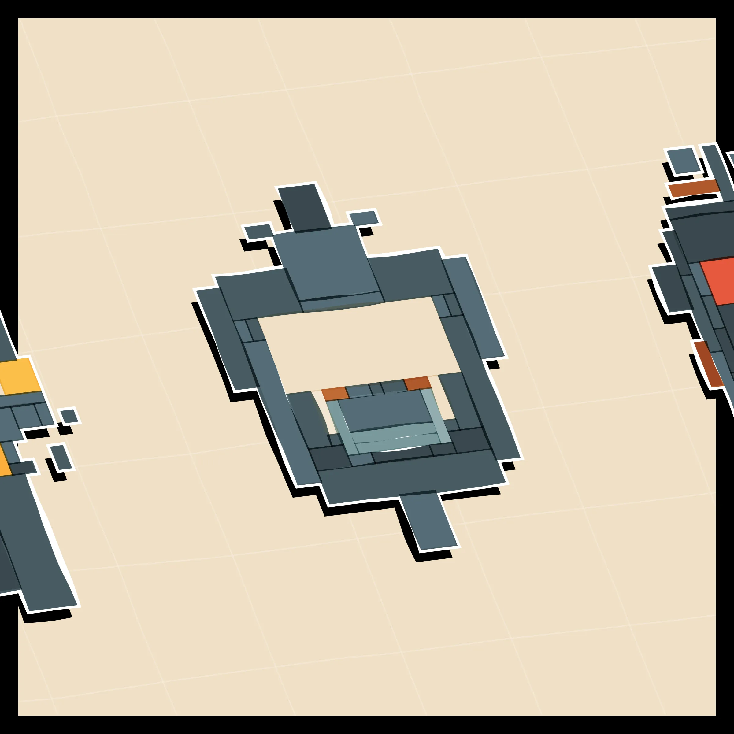 Perfectly symmetric - imperfectly drawn. Exploring the contrast between precision and chance in a playful spacecraft / papercraft setting. 