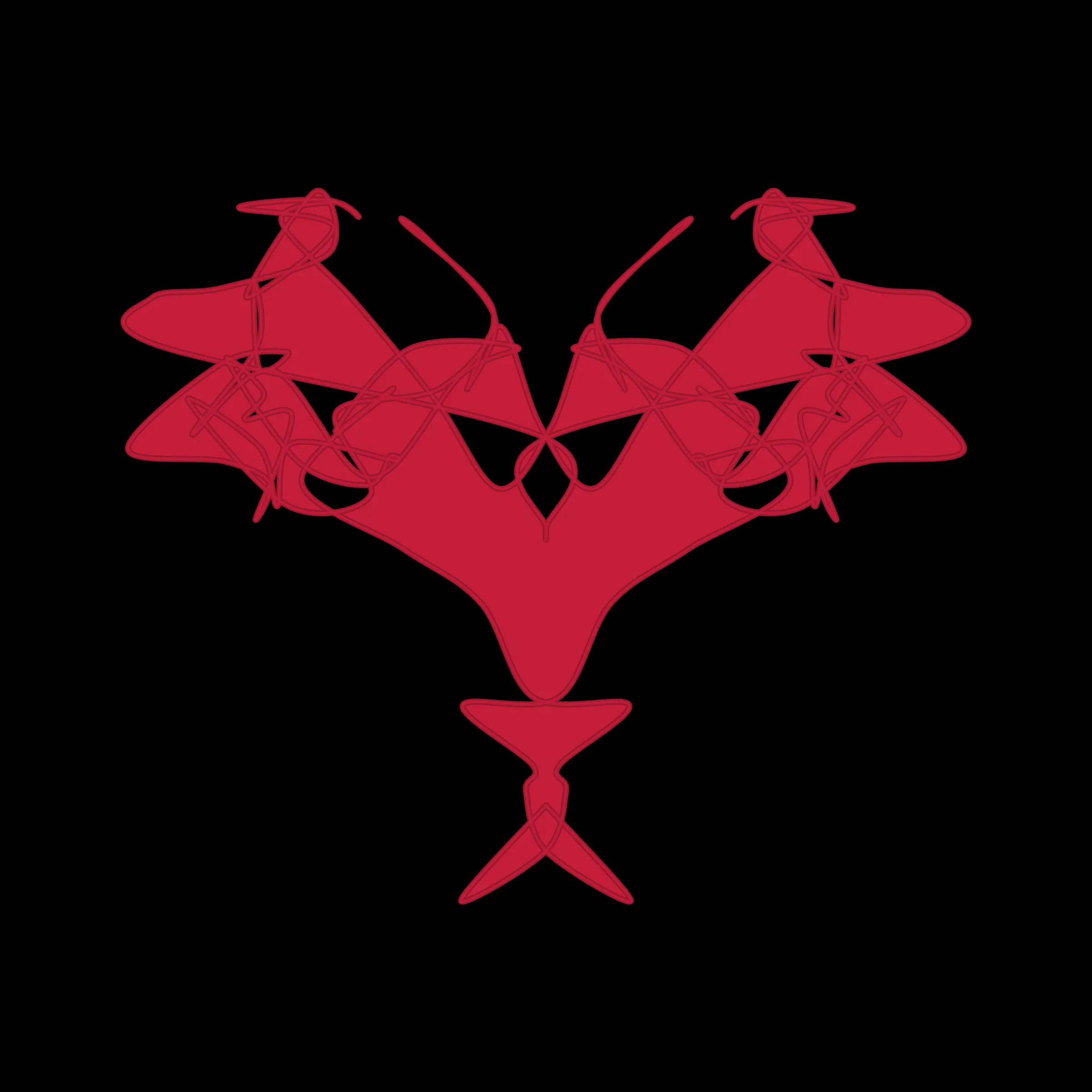 A cryptoart collectible series to indulge the irrepressible human compulsion for pareidolia. This algorithmic homage to Hermann Rorschach's inkblot perception test will help you externalize your inner world onto the sometimes elegant, sometimes inchoate curves of a unique, one-of-a-kind, ownable cryptoblot on the Ethereum blockchain. What will YOUR cryptoblot reveal about you?