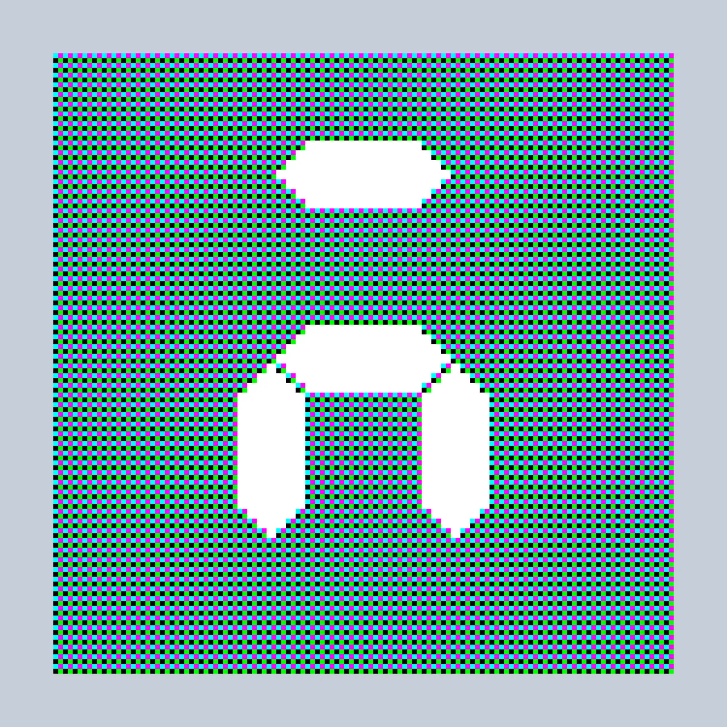 The essence of all things digital is– the bit. One or Zero. On or Off. Where digital becomes analog. This piece pays tribute to our digital legacy of 8-bit color and 7-segment LED displays– technological limitations which are mirrored in the constraints of putting art on the blockchain. Although the image represents the art, the art of the token itself is the code– which renders everything bitwise, pixel by pixel, all contained within 27-bits of information.