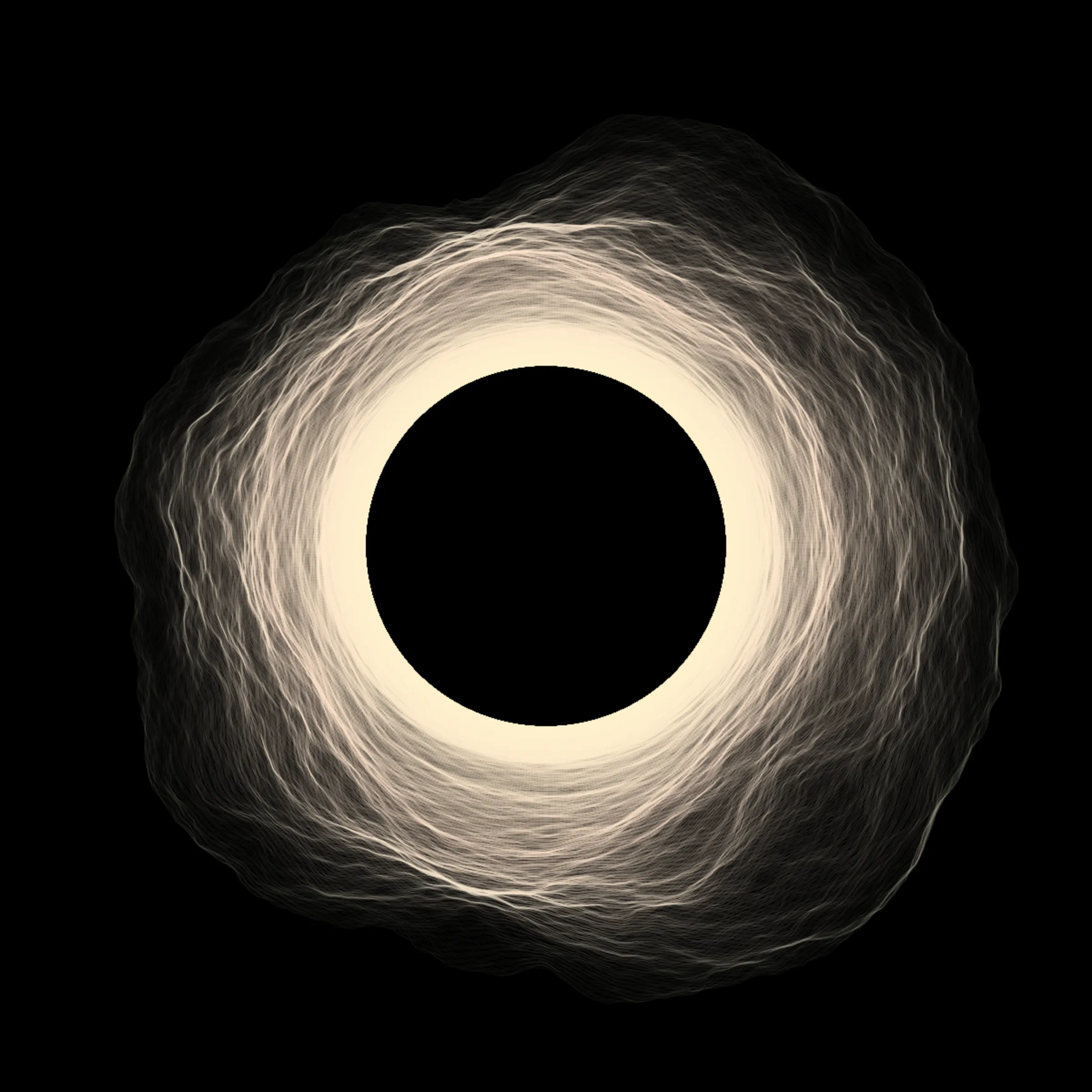 Every Singularity is unique. Each form’s properties; Symmetry, Chaos, Mass, Force and Turbulence are driven by data extracted from the transaction hash.