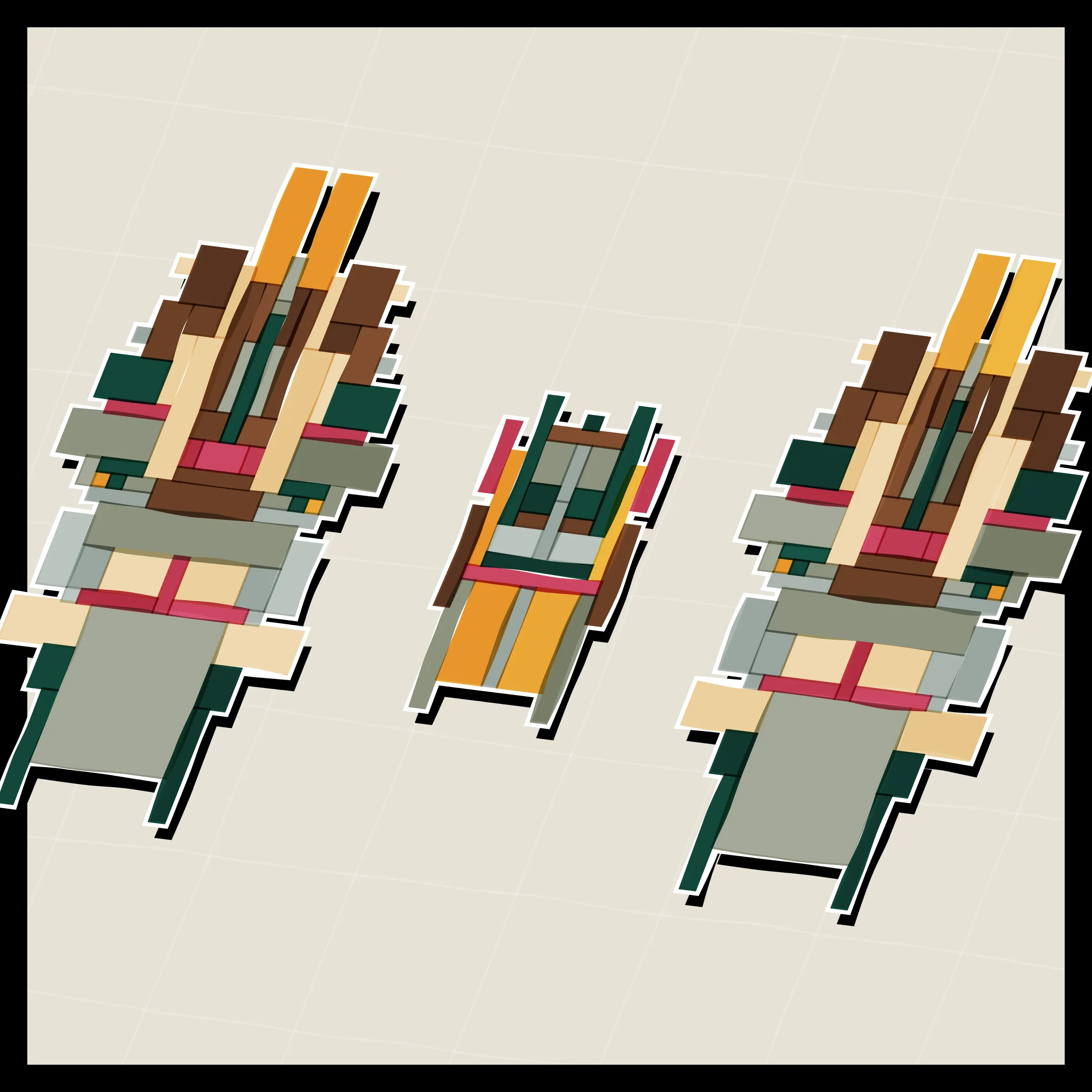 Perfectly symmetric - imperfectly drawn. Exploring the contrast between precision and chance in a playful spacecraft / papercraft setting. 