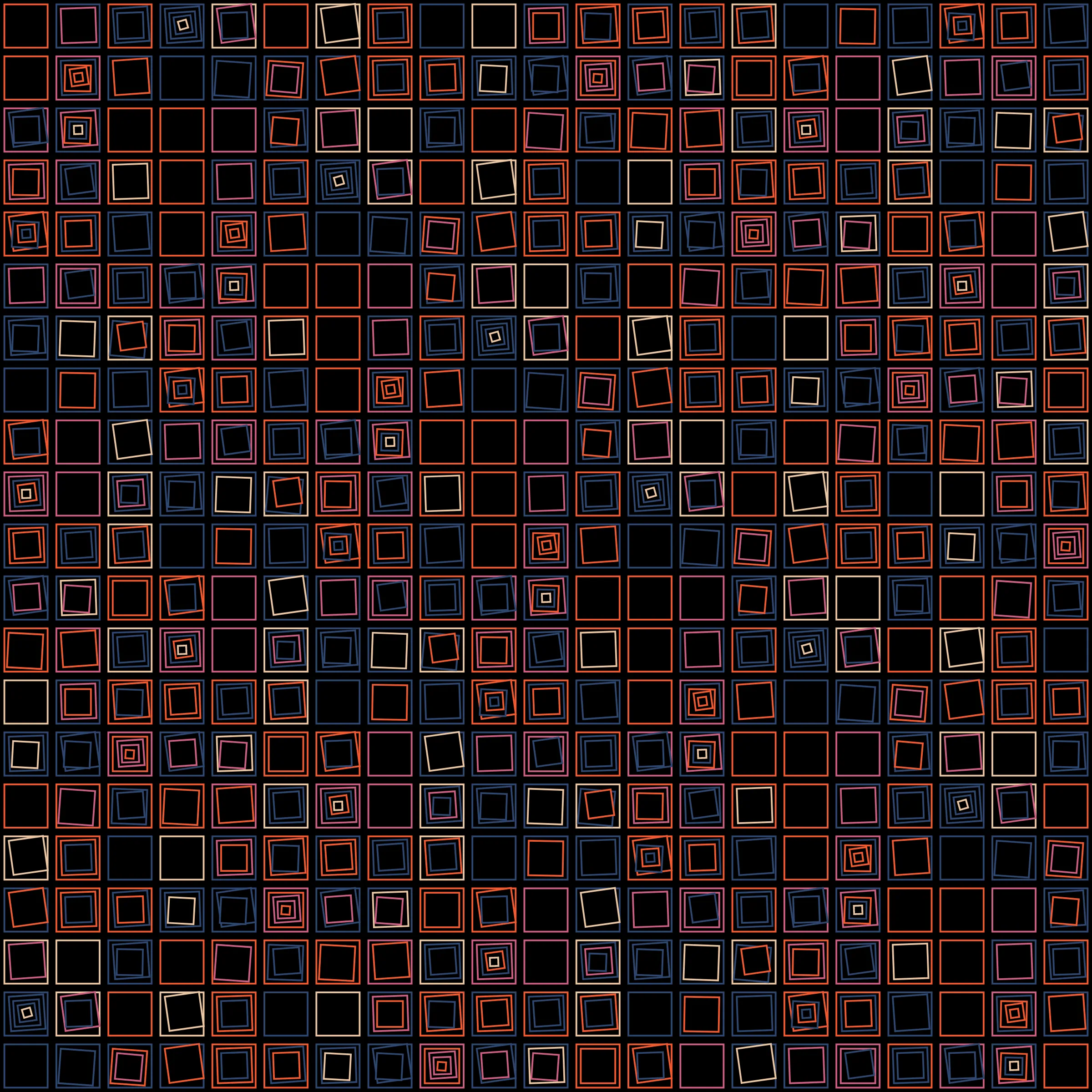 My interpretation of Aerial View is a bird's Eye View over a city block with illuminated/twisted buildings and light trails. It uses an on-chain stored algorithm to represent the generative artwork based on a hash. Each Aerial comes with different distances, building elevations, rotations and colors. Welcome to my genesis project and the first step on my on-chain journey!
