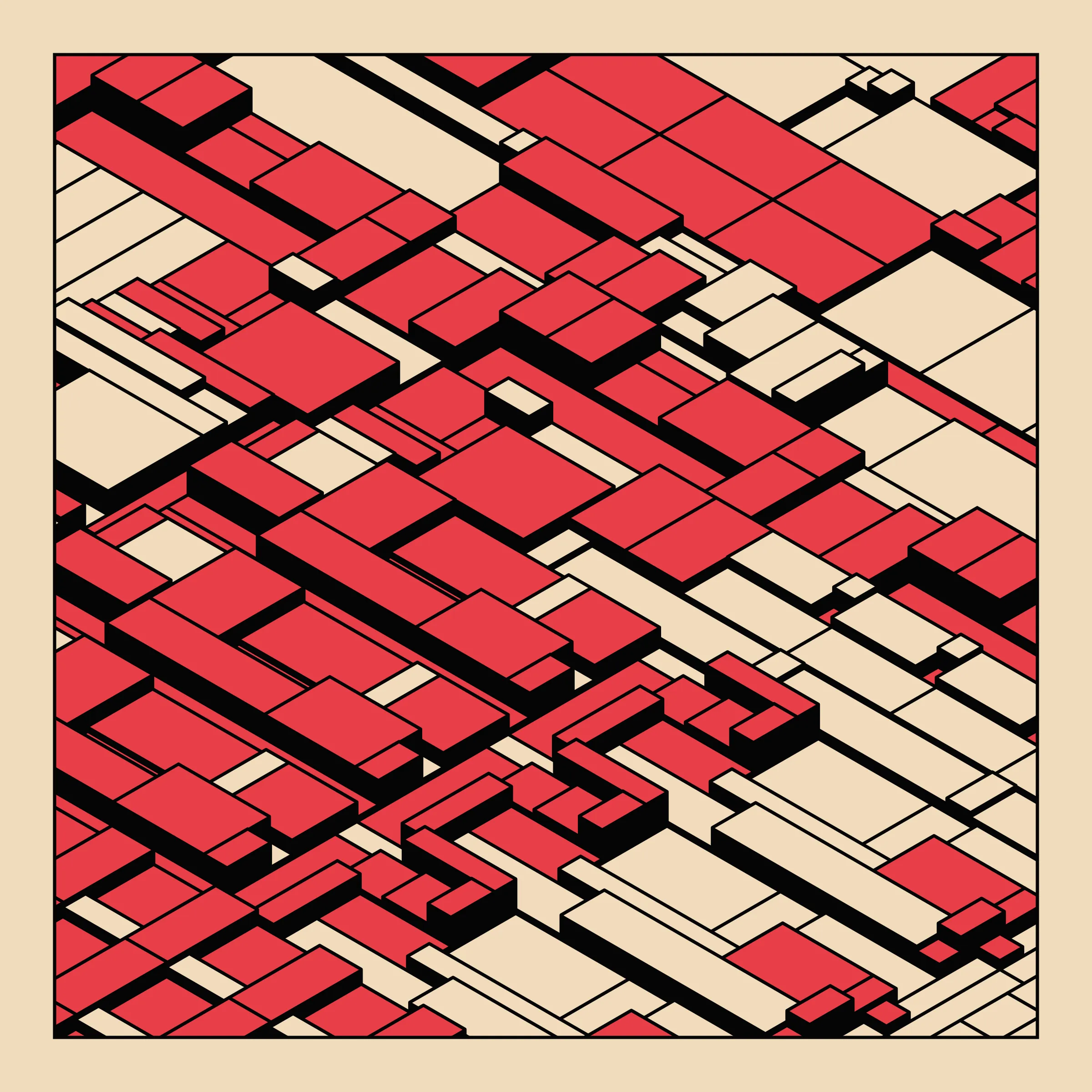 Archetype explores the use of repetition as a counterweight to unruly, random structures. As each single component look chaotic alone, the repetition brings along a sense of intentionality, ultimately resulting in a complex, yet satisfying expression.