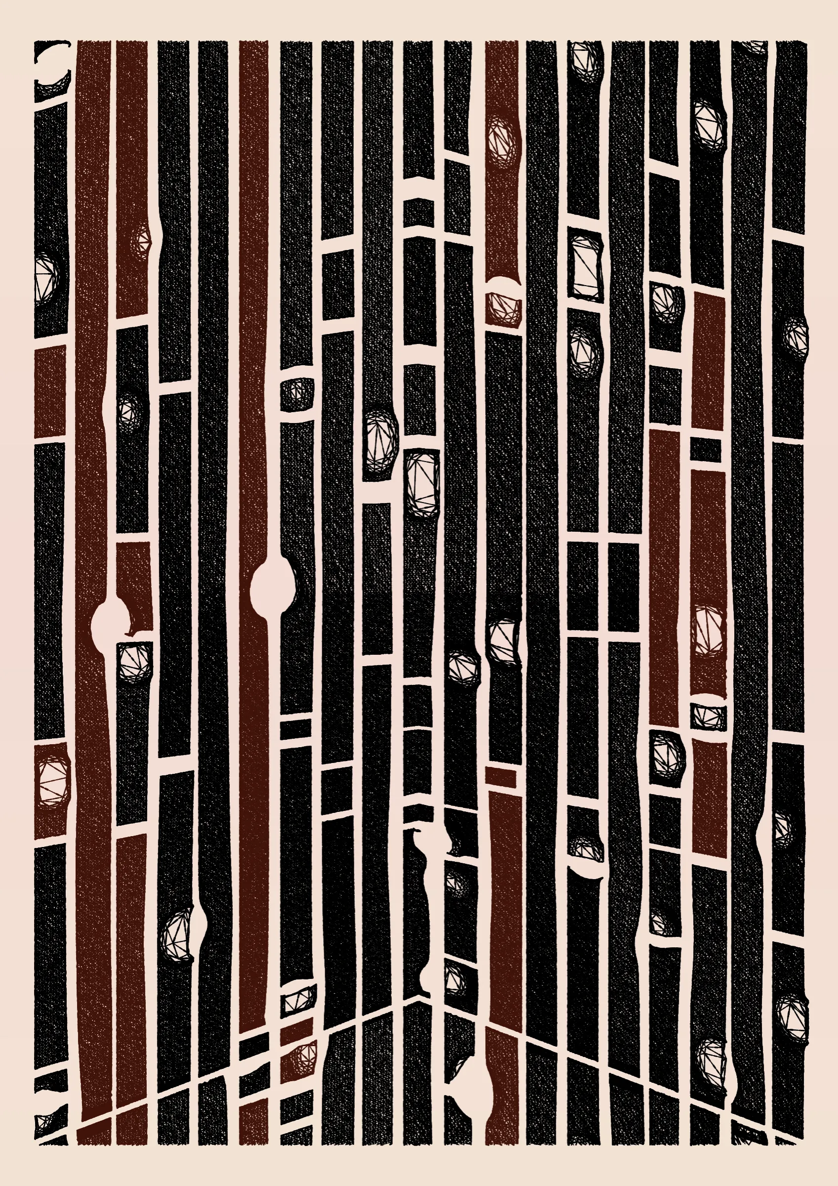 "Edifice" is a series of 976 massive, deteriorating structures built on strange terrain. It is an exploration of buildings being conceptualized, constructed, and eroded away under a wide variety of conditions. Edifice's outputs run the gamut between minimal and maximal, with some showing few large, static blocks of color, and others many small, highly textured and warped shapes. Each image is progressively constructed in front of the viewer's eyes. It is a system full of surprises that I'm excited to share with the world.