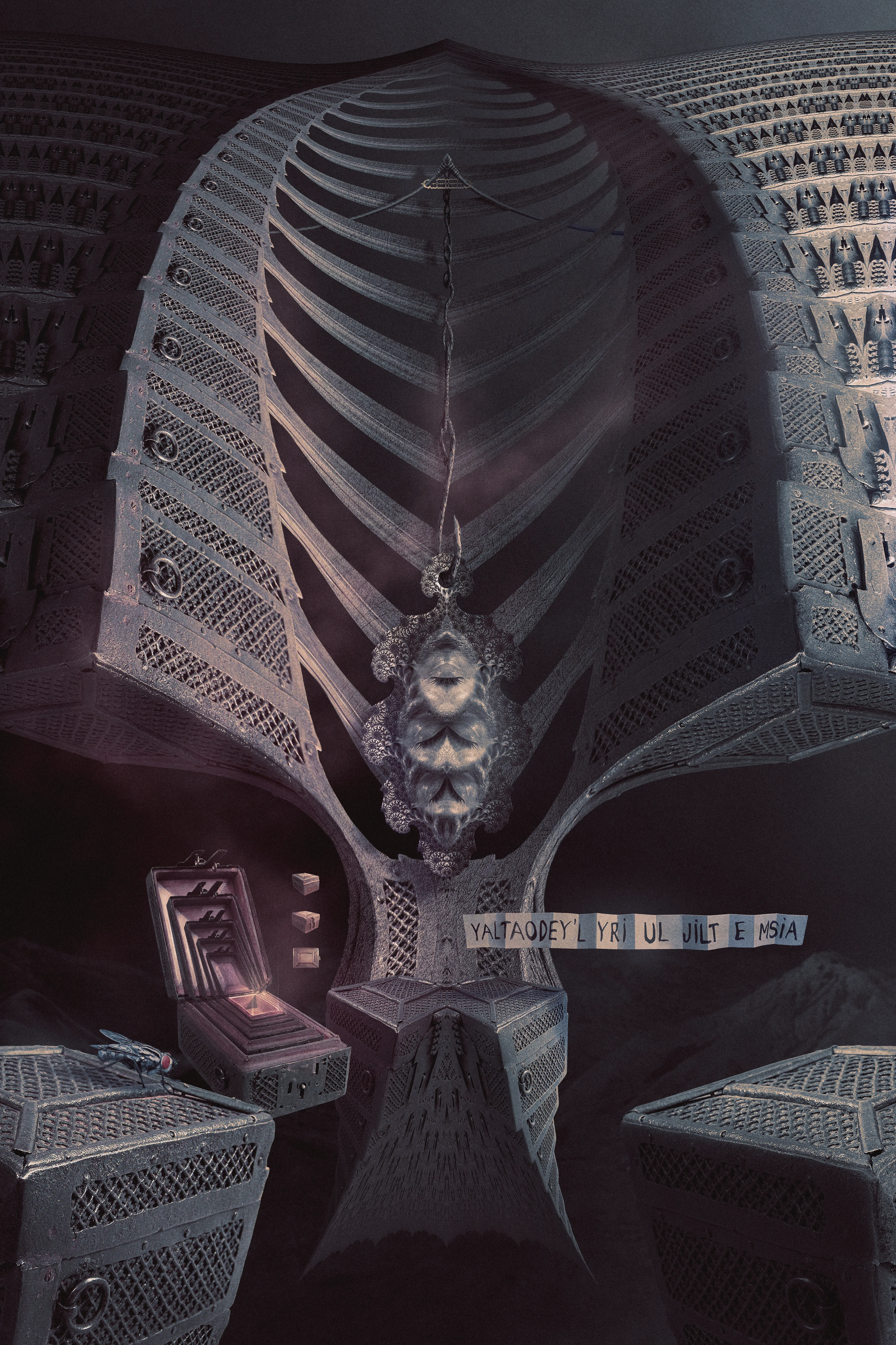 In that little box, people kept their empathy. Feeling then free to become intoxicated with hate, increasingly diffused.  
Artist: Luiz André Gama - Series: Centauromachy - Date: 2023 - Size: 4724x7087px