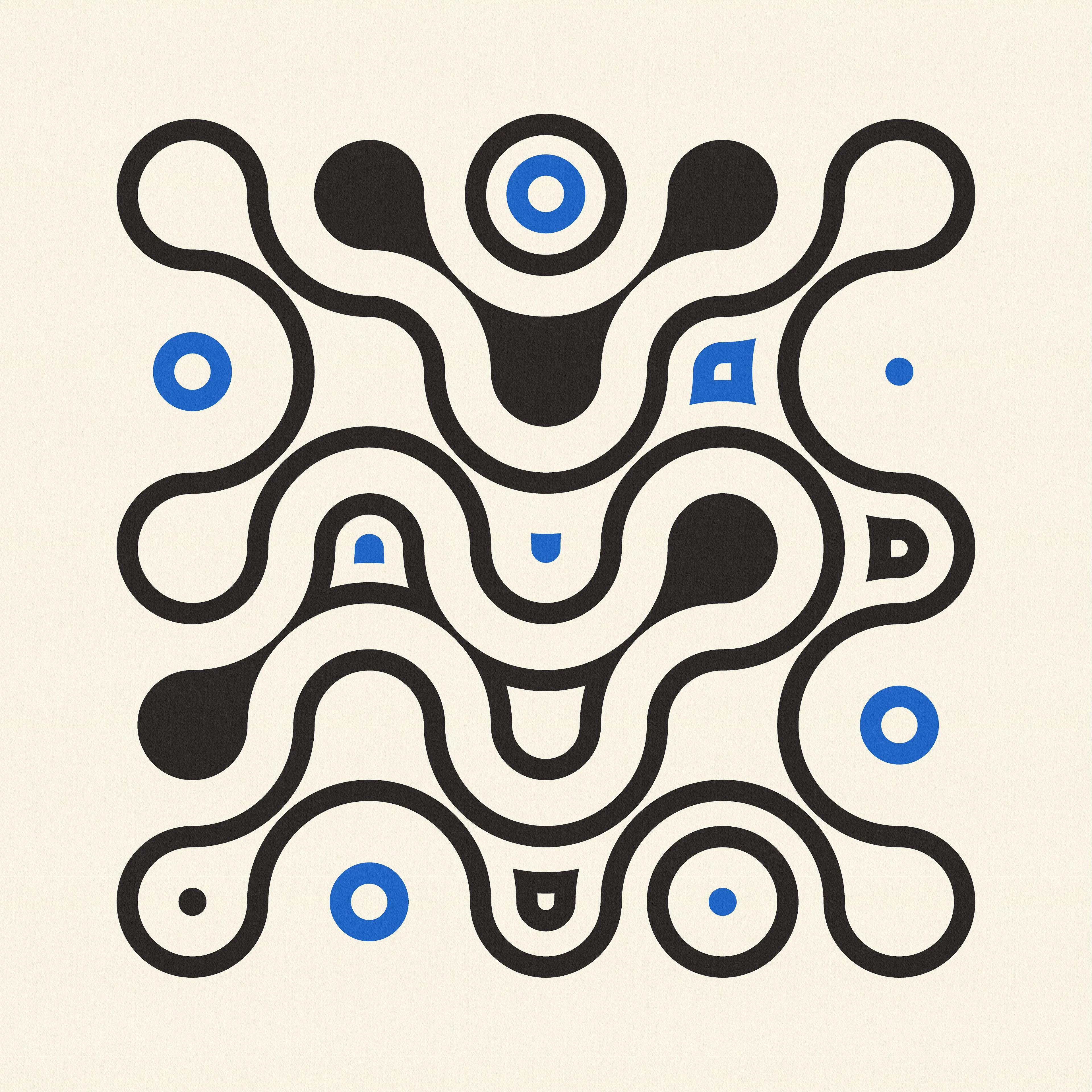 Invocation 00 - Sigil 02

Generative | Flexible Algorithm
JS | SVG | JPG | Ink on paper

As a designer, we are trained to master our tools, taking control over our relationship with technology.

Generative methods and random variables introduced into the design process tends to replace mastery with dialogue. This series depicts the outcomes of that dialogue.

Digital: 4000x 4000h px | High Resolution JPG.

Plot: On request you will receive a 420mm x 420mm plot of this artwork (1 of 1).
Generative art using JS.
