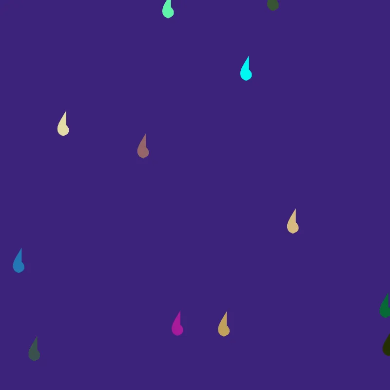 10 Carbon RainDrops on a purple canvas.
