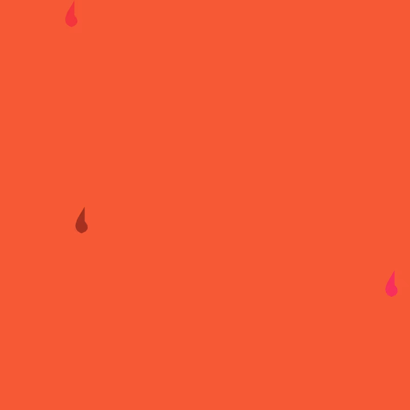 3 Carbon RainDrops on an orange canvas.