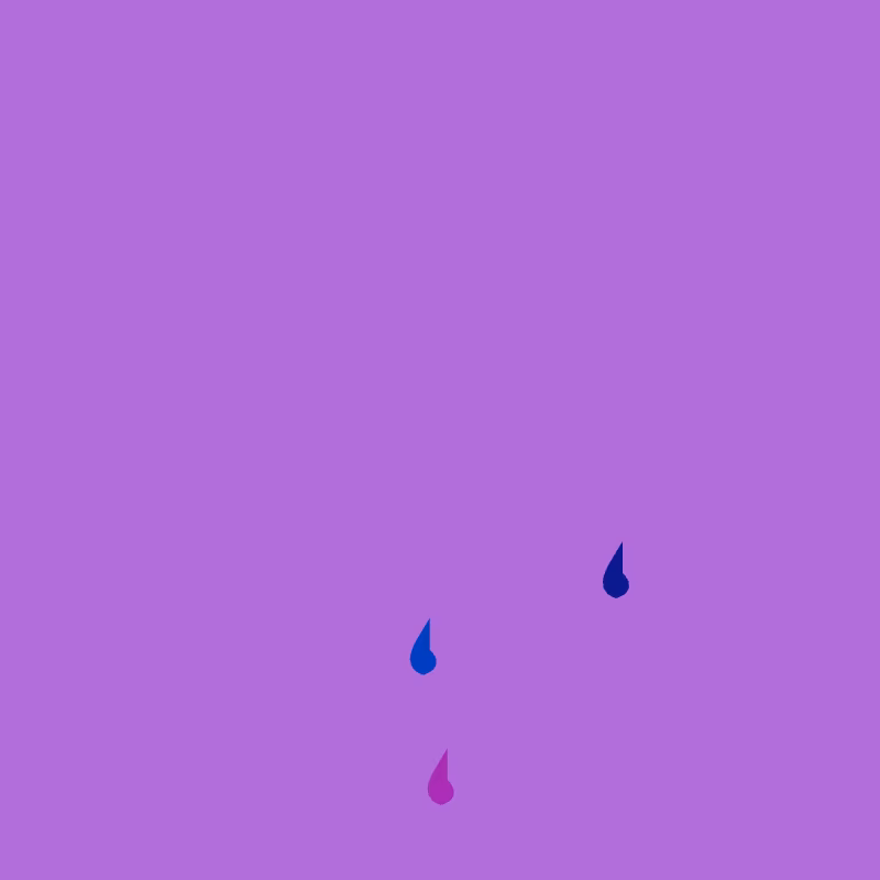 3 Carbon RainDrops on a purple canvas.