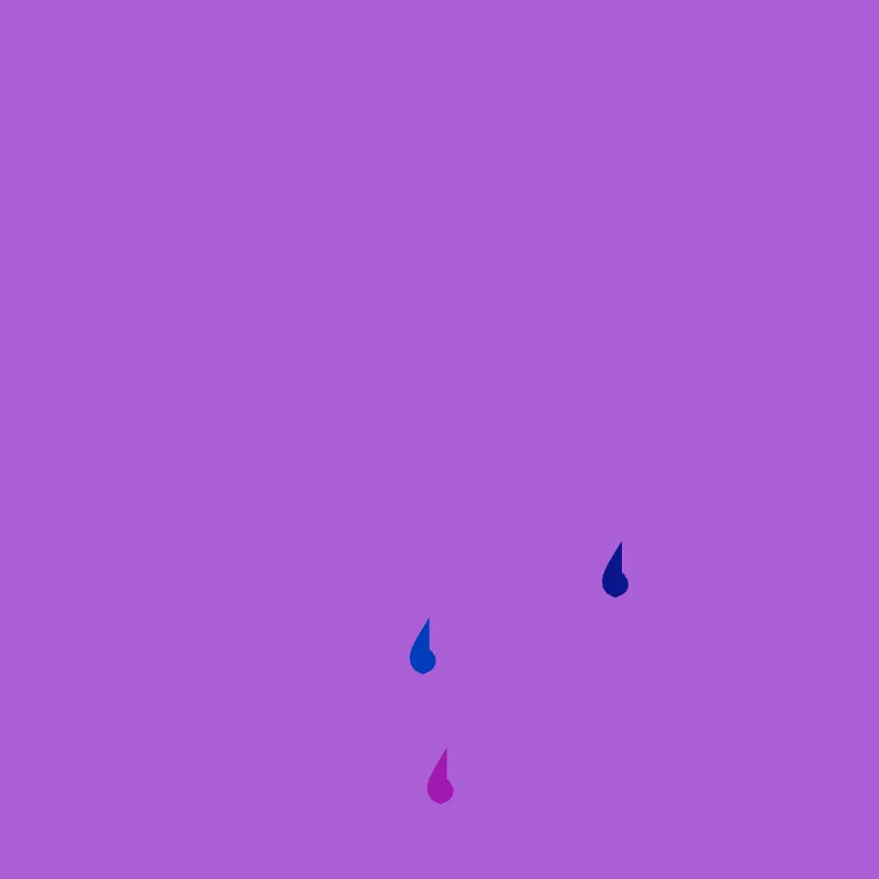 3 Carbon RainDrops on a purple canvas.