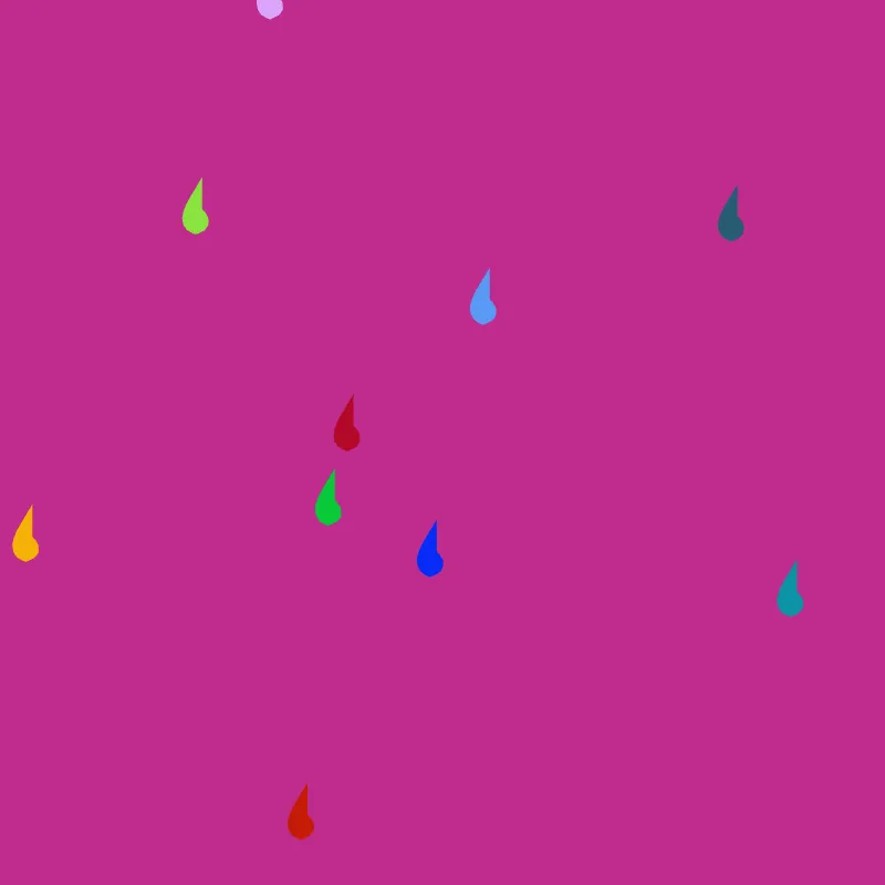 10 Carbon RainDrops on a pink canvas.