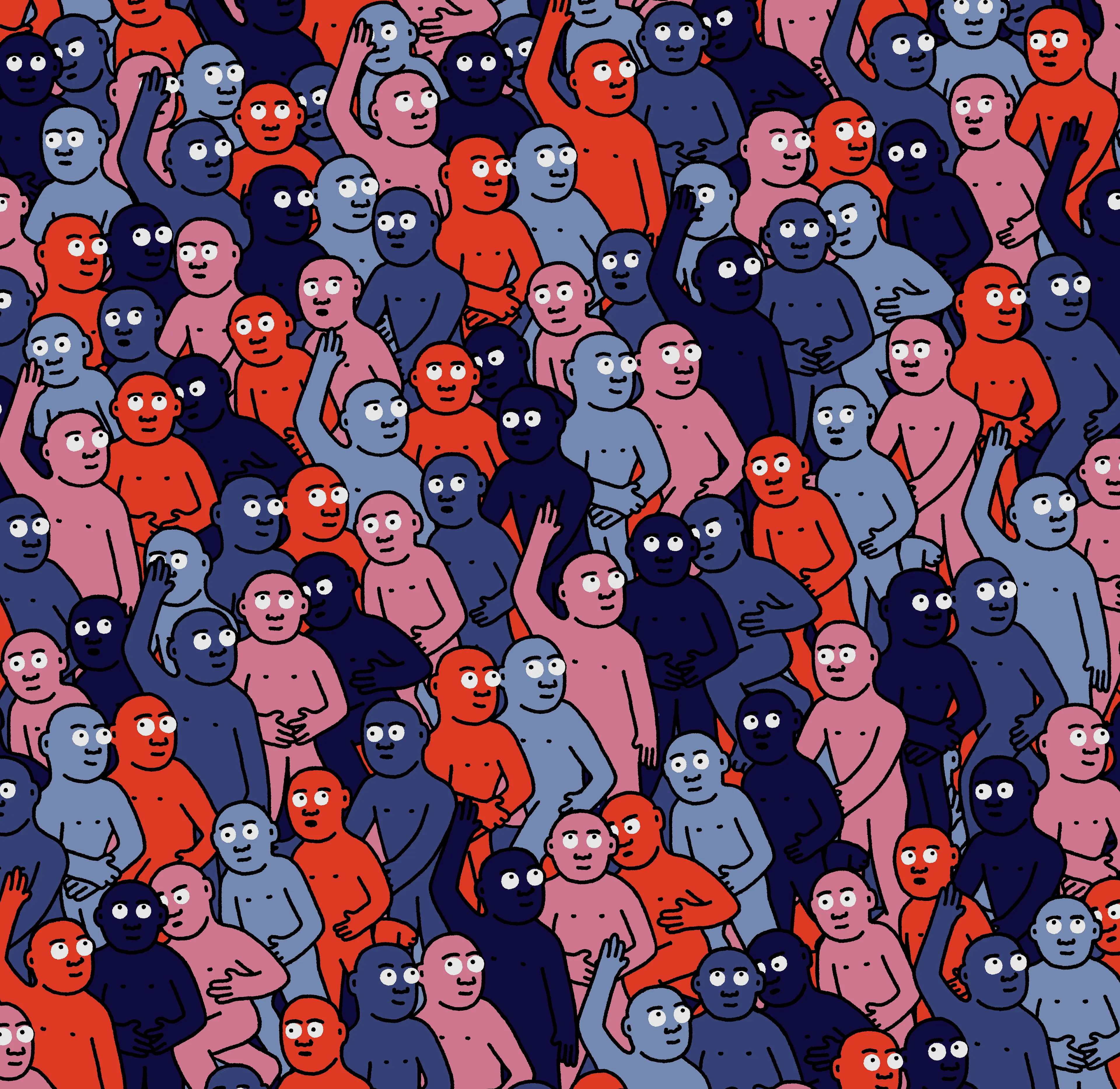 "Crowd" is an infinite-supply generative art collection by Creature World, composing Creatures of every color into endless unique combinations, created over the course of only 24 hours