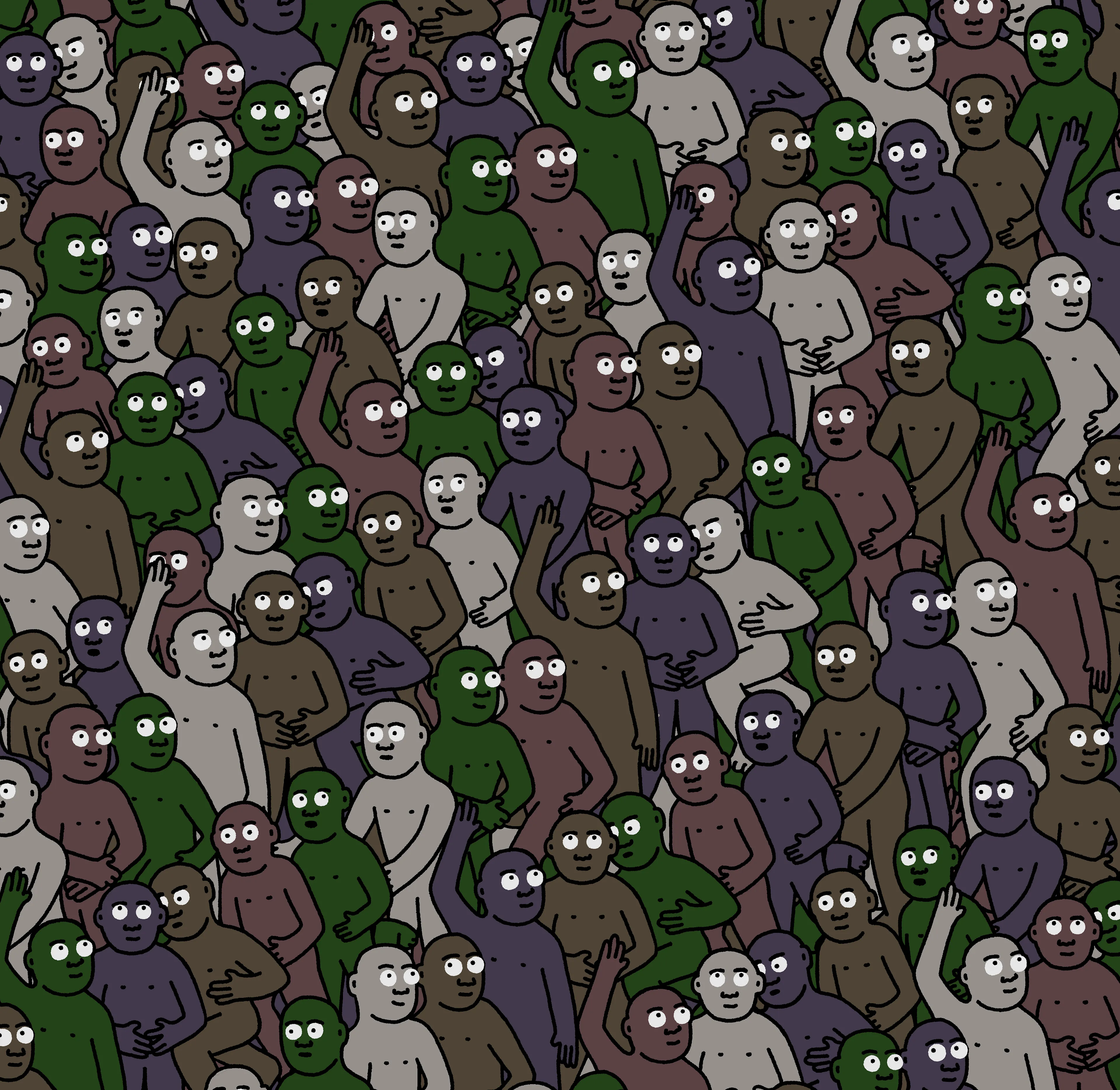 "Crowd" is an infinite-supply generative art collection by Creature World, composing Creatures of every color into endless unique combinations, created over the course of only 24 hours