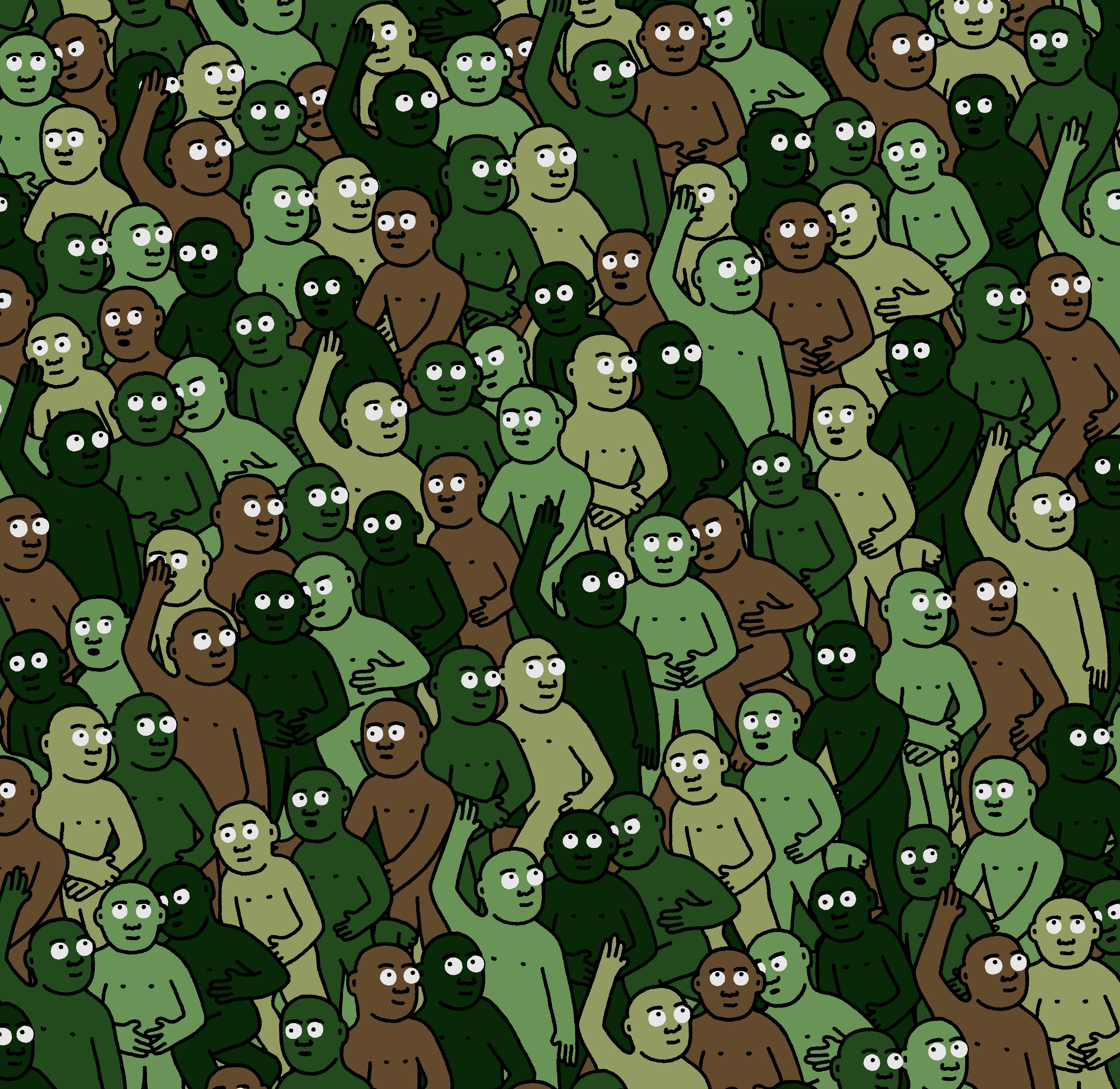 "Crowd" is an infinite-supply generative art collection by Creature World, composing Creatures of every color into endless unique combinations, created over the course of only 24 hours