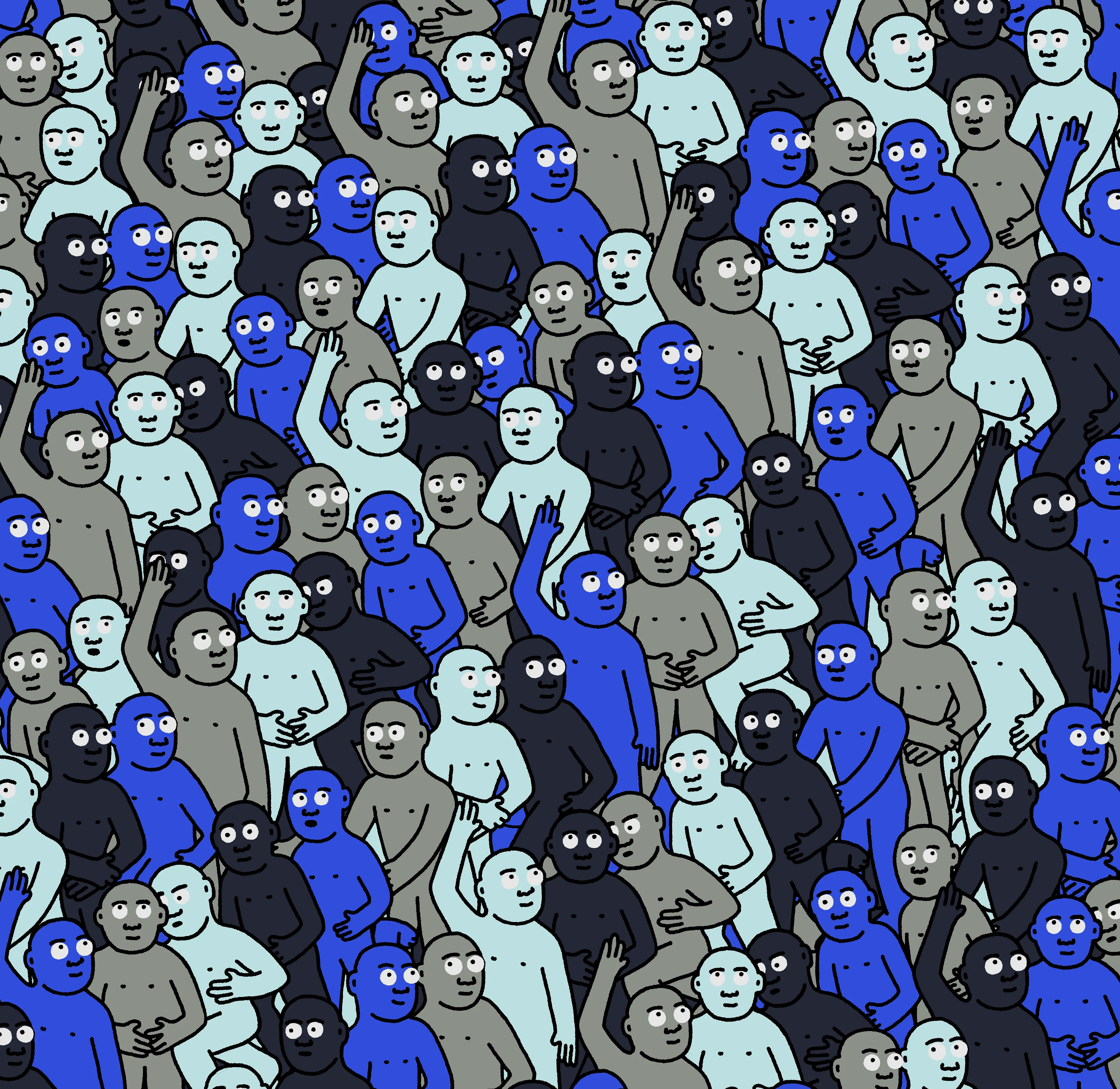 "Crowd" is an infinite-supply generative art collection by Creature World, composing Creatures of every color into endless unique combinations, created over the course of only 24 hours