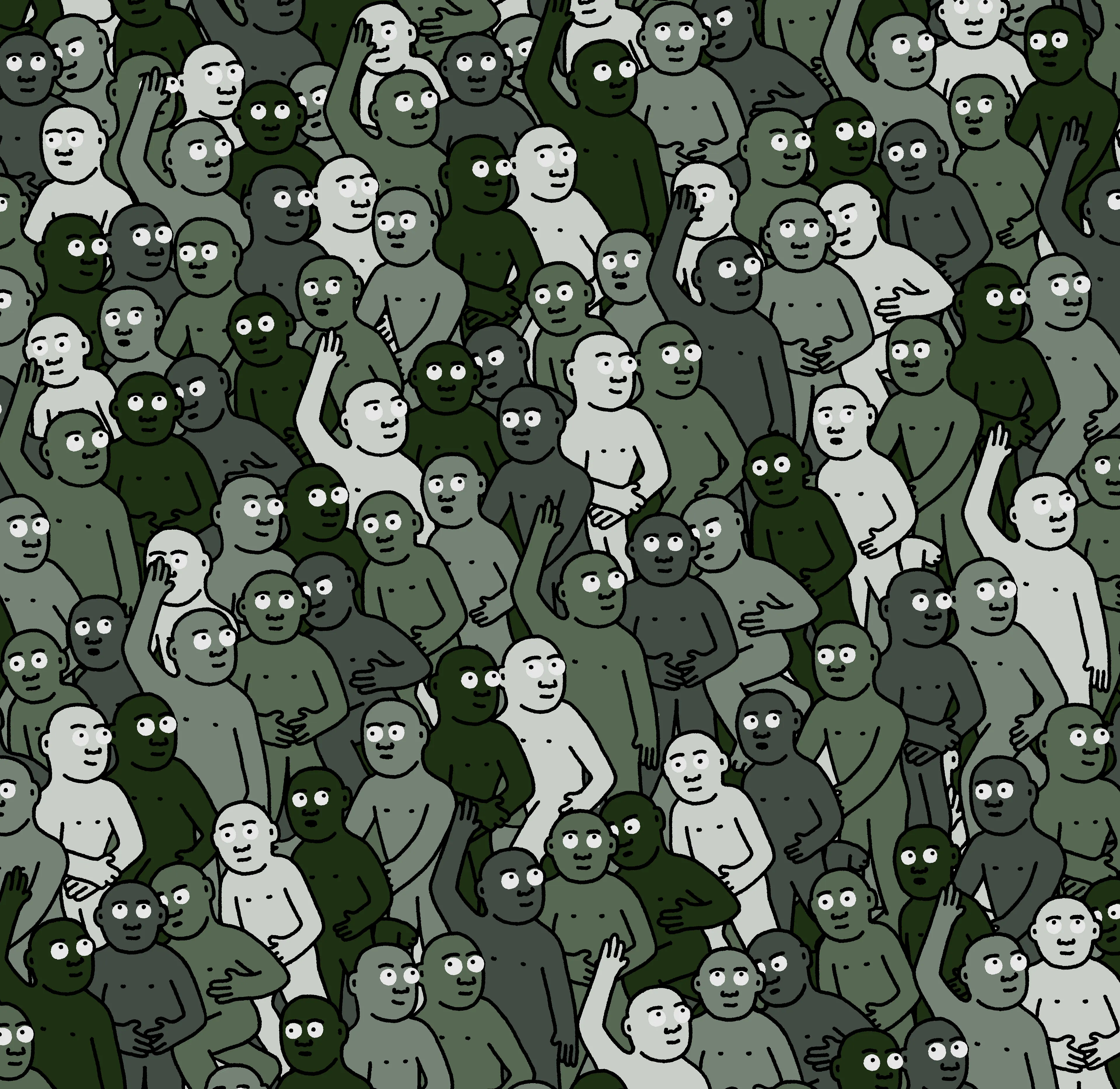 "Crowd" is an infinite-supply generative art collection by Creature World, composing Creatures of every color into endless unique combinations, created over the course of only 24 hours