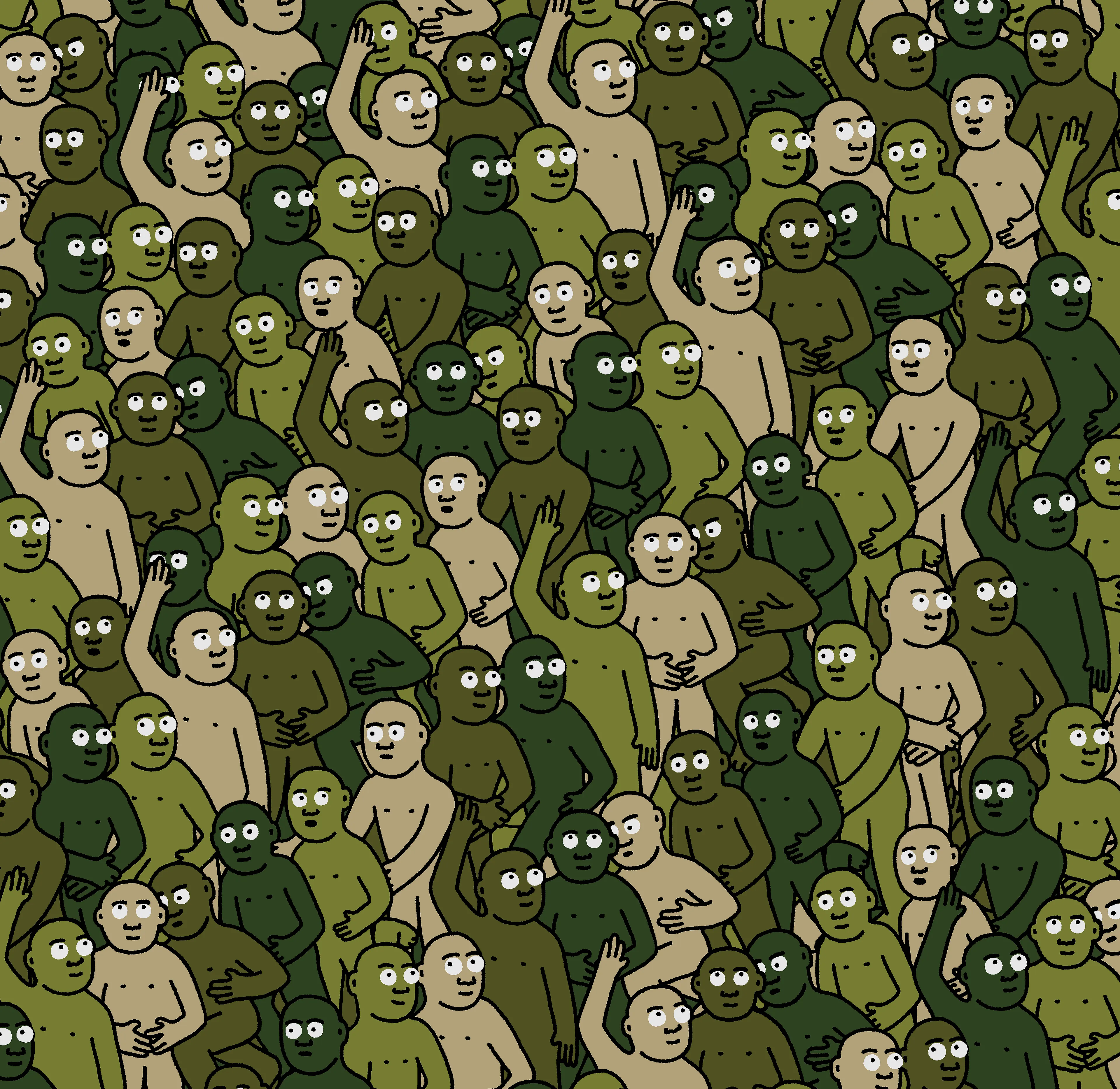 "Crowd" is an infinite-supply generative art collection by Creature World, composing Creatures of every color into endless unique combinations, created over the course of only 24 hours