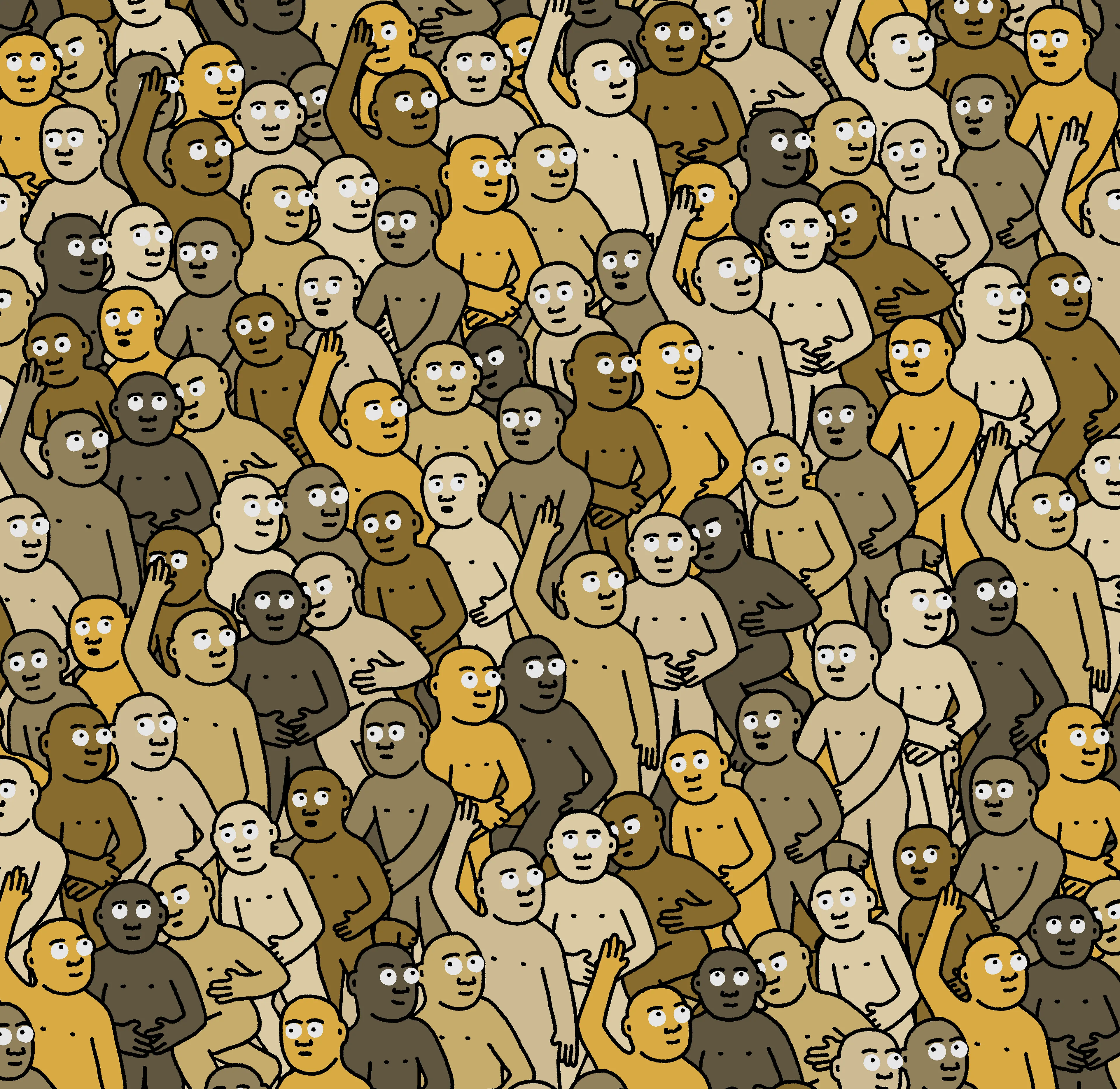 "Crowd" is an infinite-supply generative art collection by Creature World, composing Creatures of every color into endless unique combinations, created over the course of only 24 hours