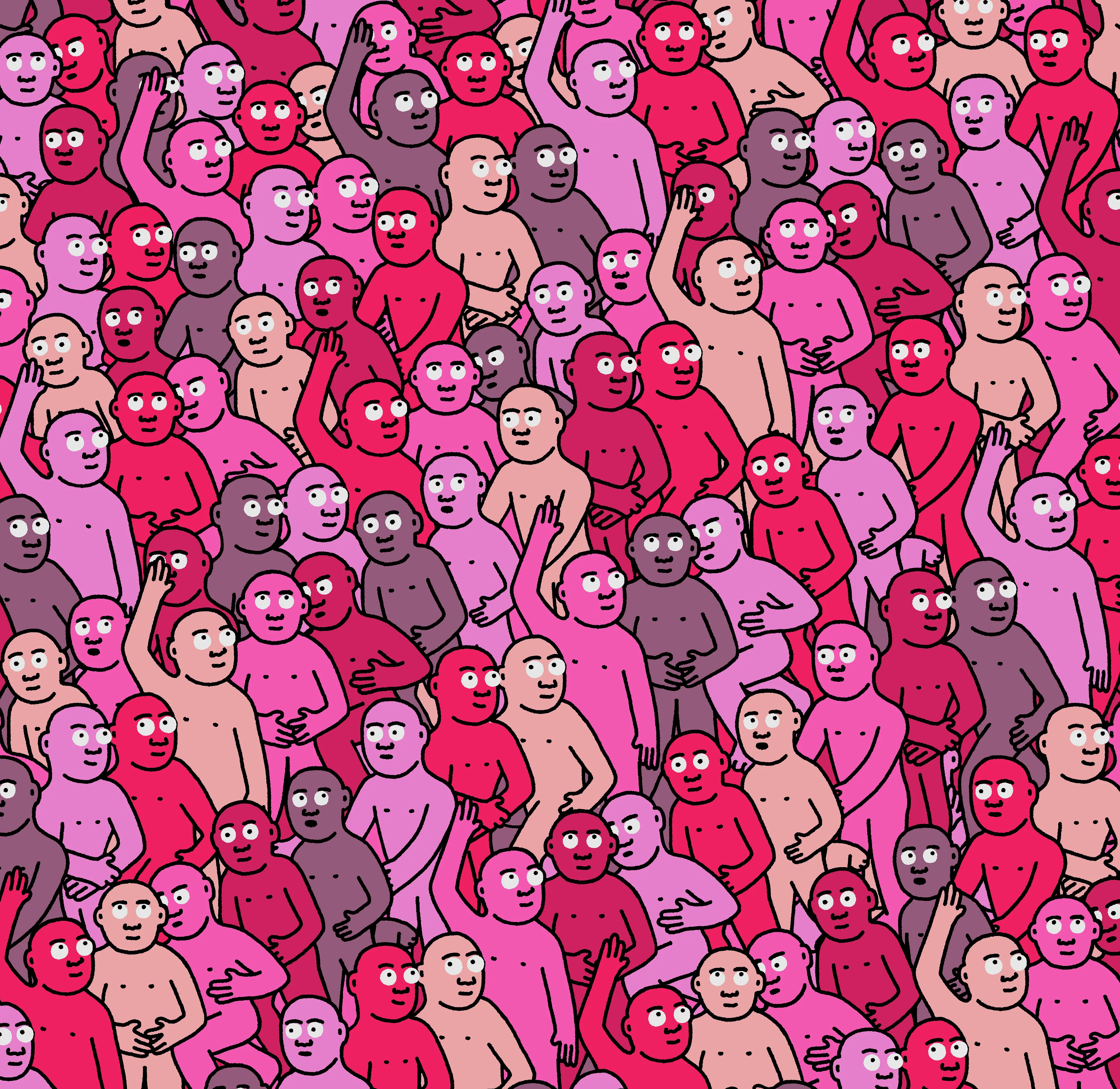 "Crowd" is an infinite-supply generative art collection by Creature World, composing Creatures of every color into endless unique combinations, created over the course of only 24 hours