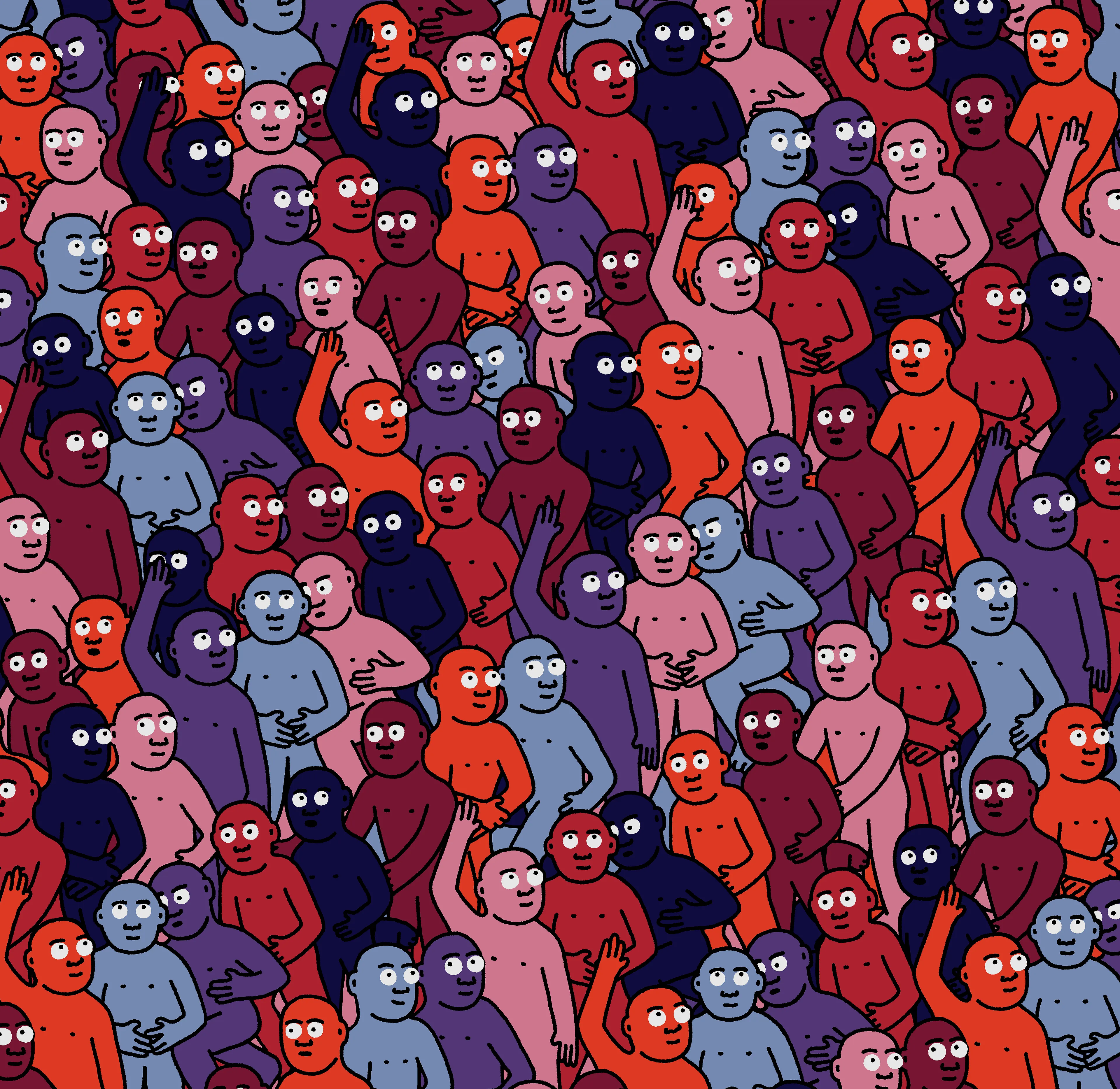 "Crowd" is an infinite-supply generative art collection by Creature World, composing Creatures of every color into endless unique combinations, created over the course of only 24 hours