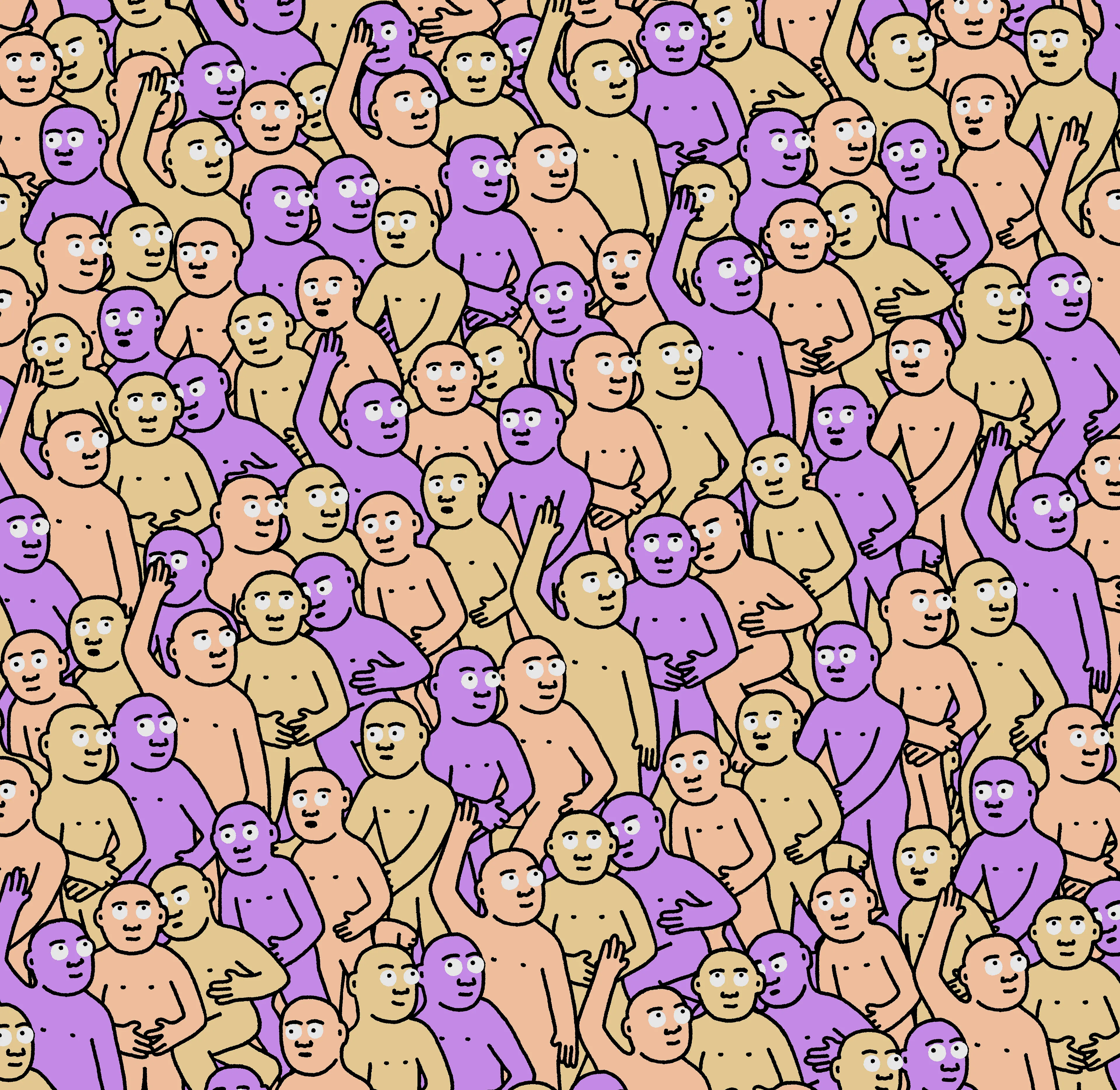 "Crowd" is an infinite-supply generative art collection by Creature World, composing Creatures of every color into endless unique combinations, created over the course of only 24 hours