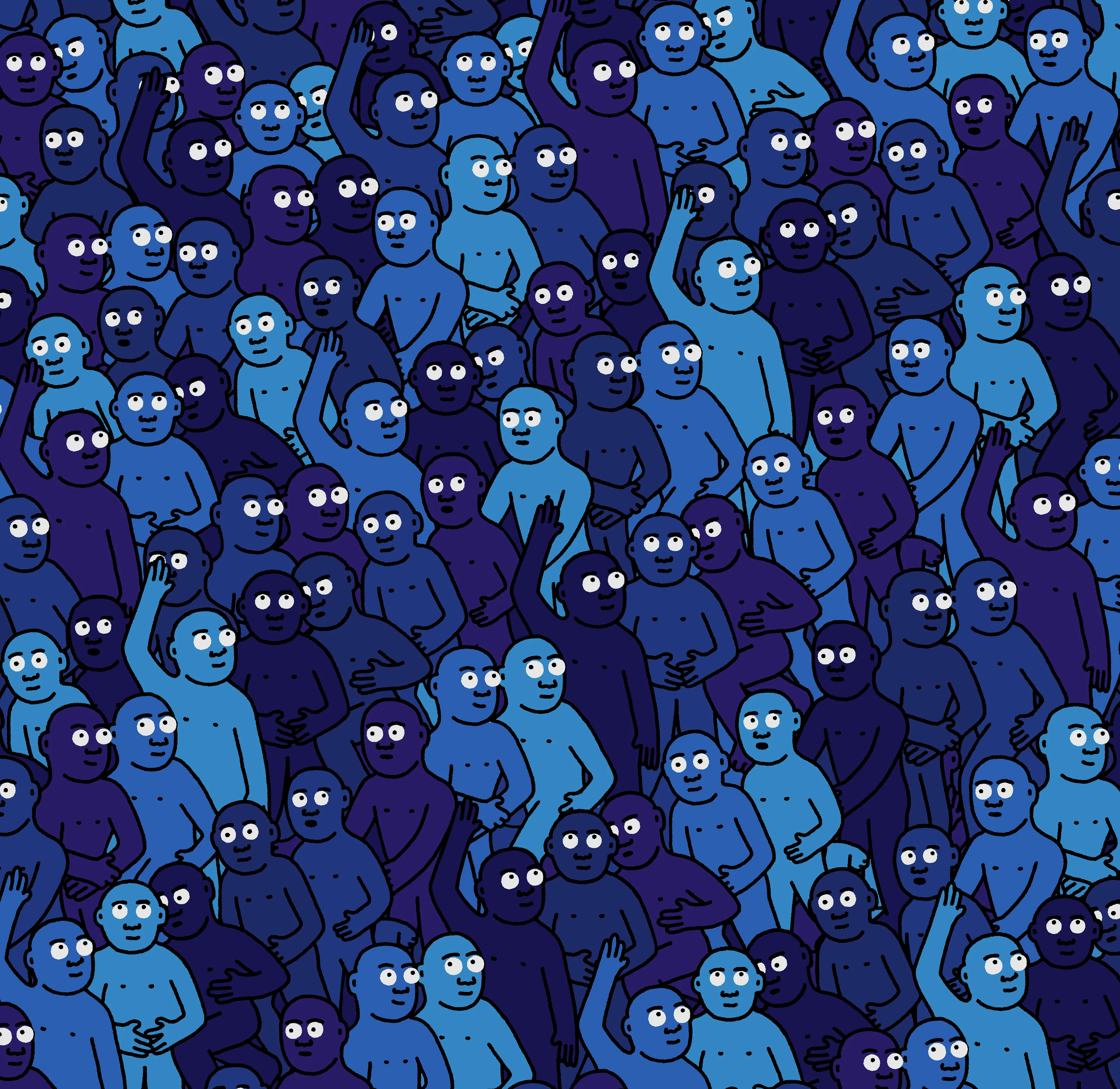 "Crowd" is an infinite-supply generative art collection by Creature World, composing Creatures of every color into endless unique combinations, created over the course of only 24 hours