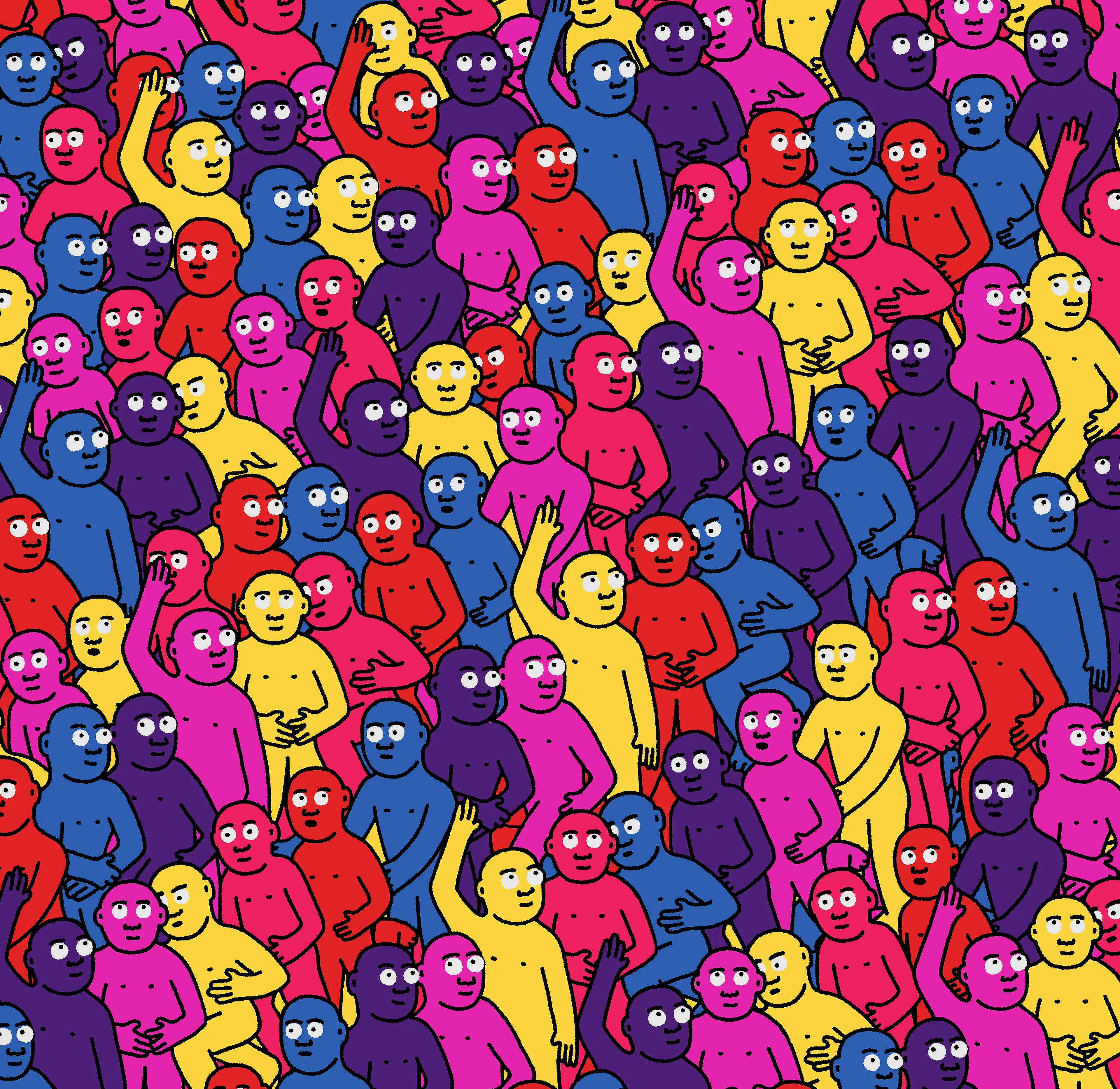 "Crowd" is an infinite-supply generative art collection by Creature World, composing Creatures of every color into endless unique combinations, created over the course of only 24 hours