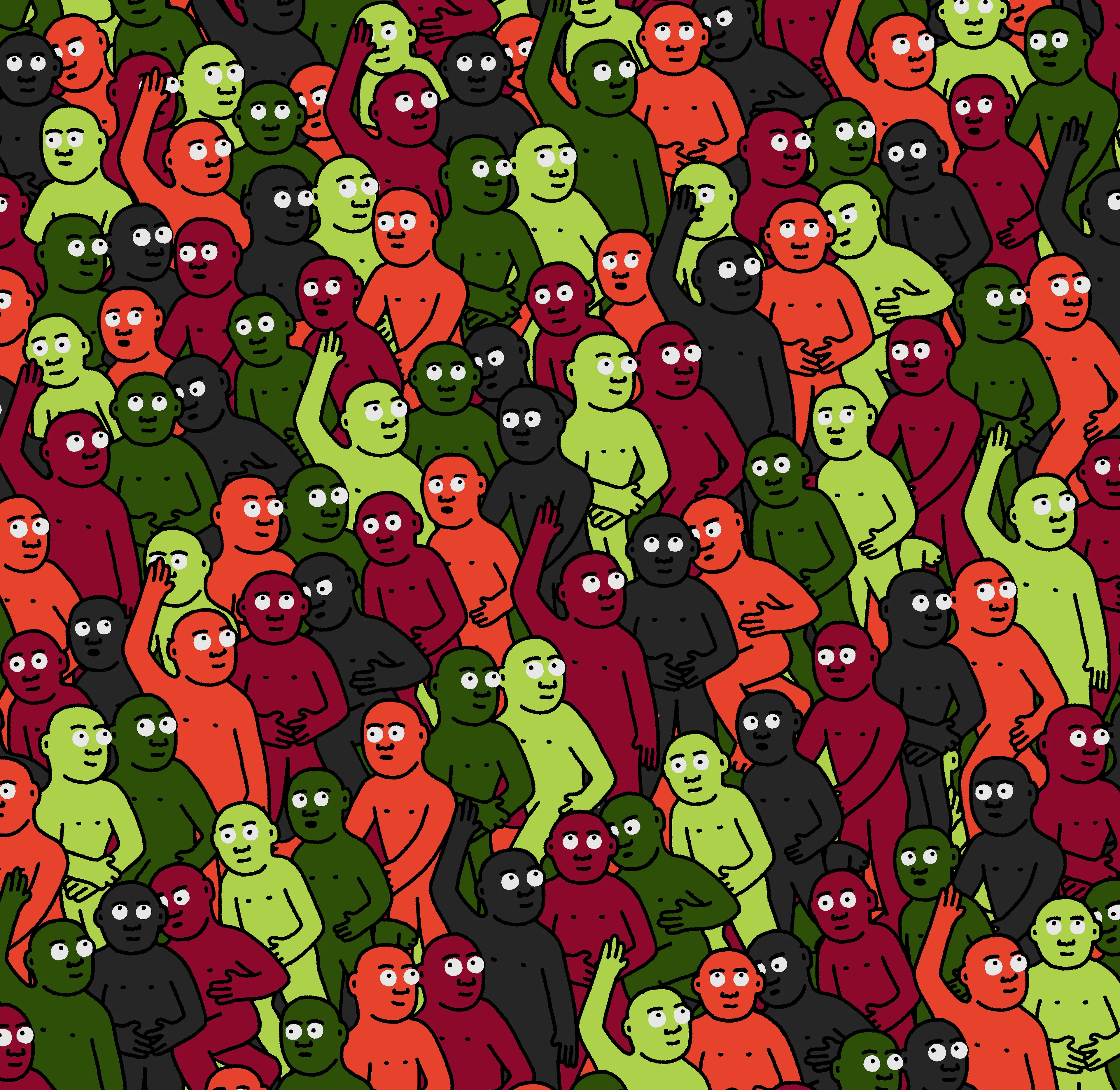 "Crowd" is an infinite-supply generative art collection by Creature World, composing Creatures of every color into endless unique combinations, created over the course of only 24 hours