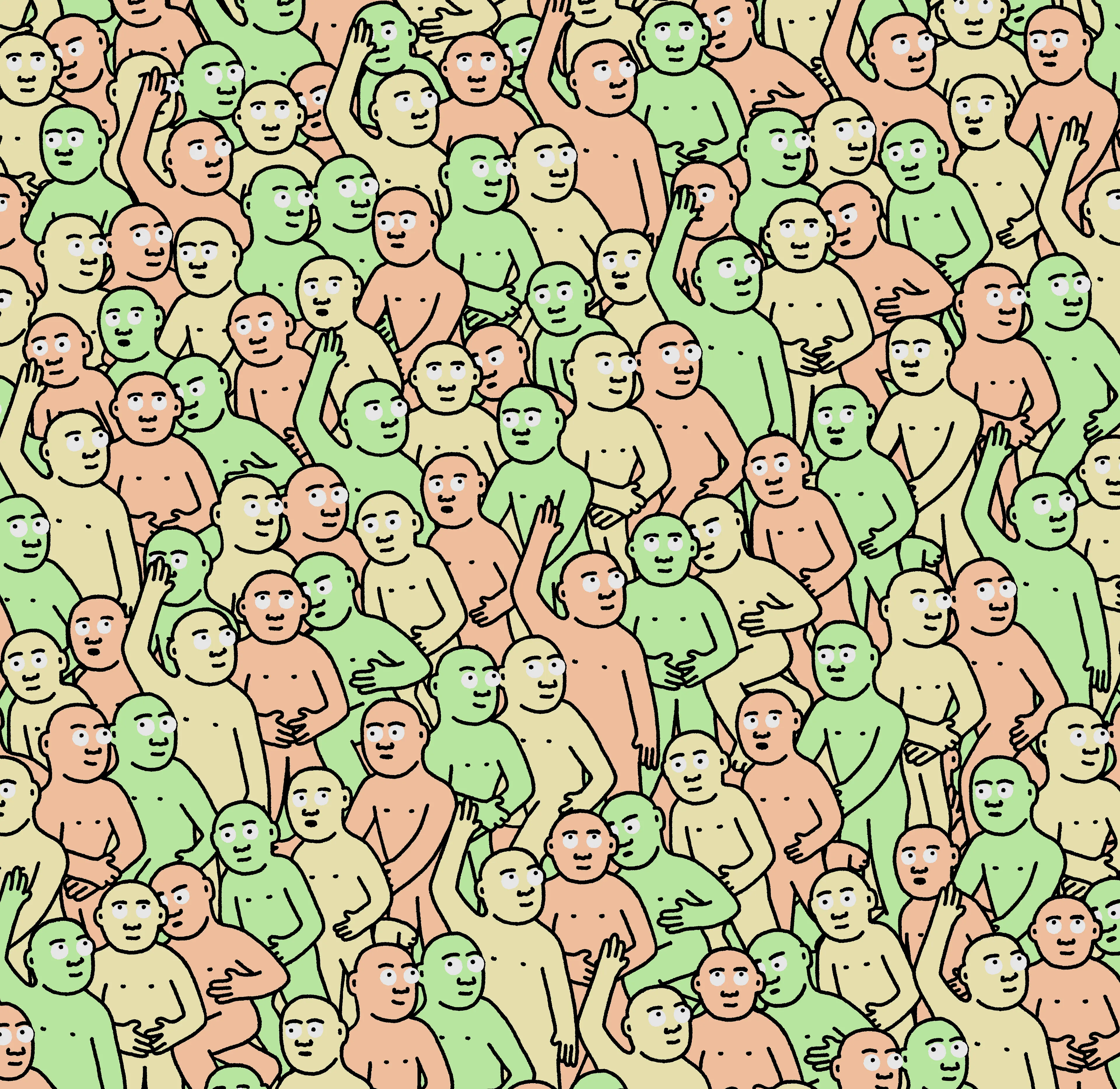 "Crowd" is an infinite-supply generative art collection by Creature World, composing Creatures of every color into endless unique combinations, created over the course of only 24 hours