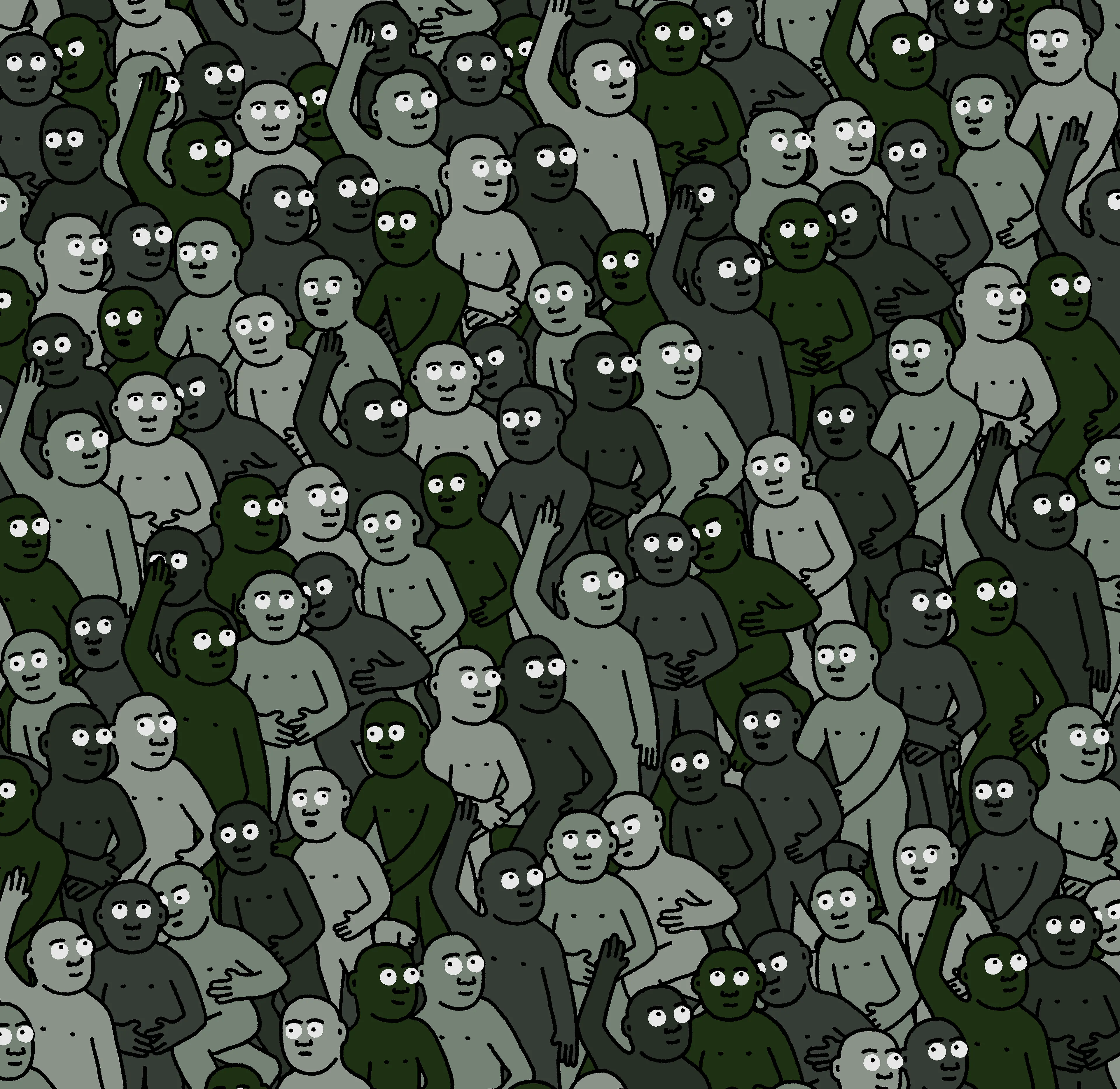 "Crowd" is an infinite-supply generative art collection by Creature World, composing Creatures of every color into endless unique combinations, created over the course of only 24 hours