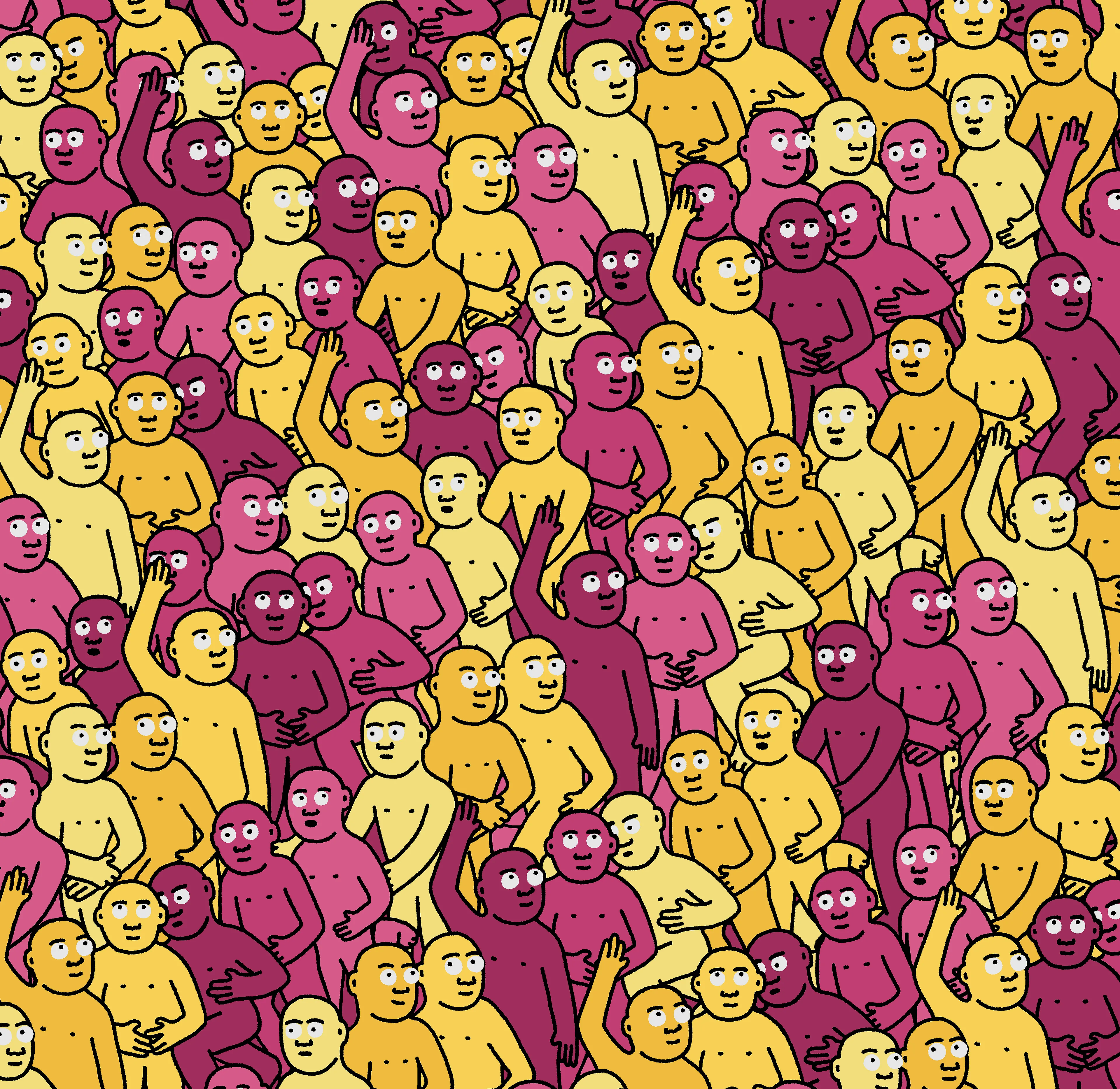 "Crowd" is an infinite-supply generative art collection by Creature World, composing Creatures of every color into endless unique combinations, created over the course of only 24 hours