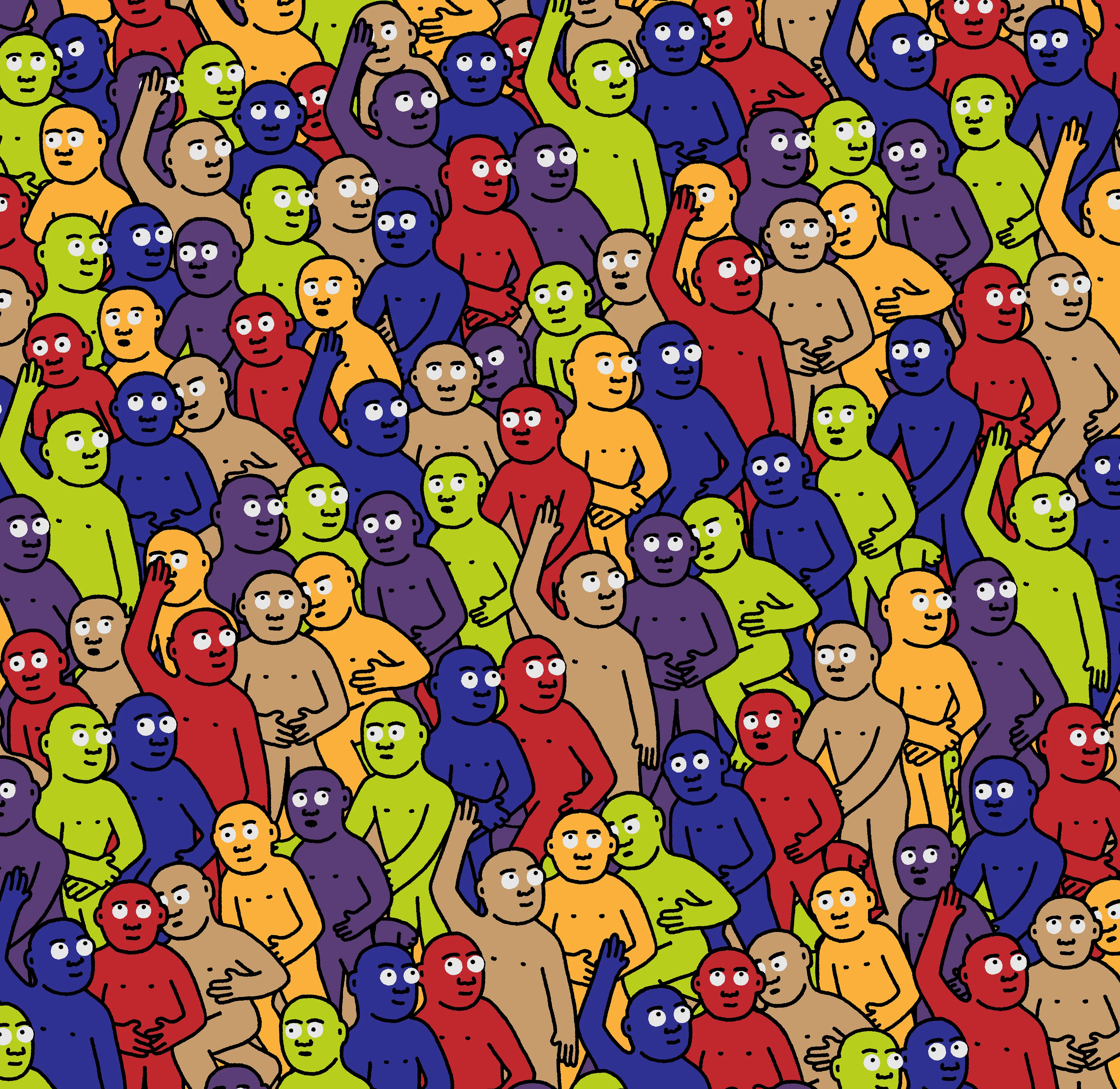 "Crowd" is an infinite-supply generative art collection by Creature World, composing Creatures of every color into endless unique combinations, created over the course of only 24 hours
