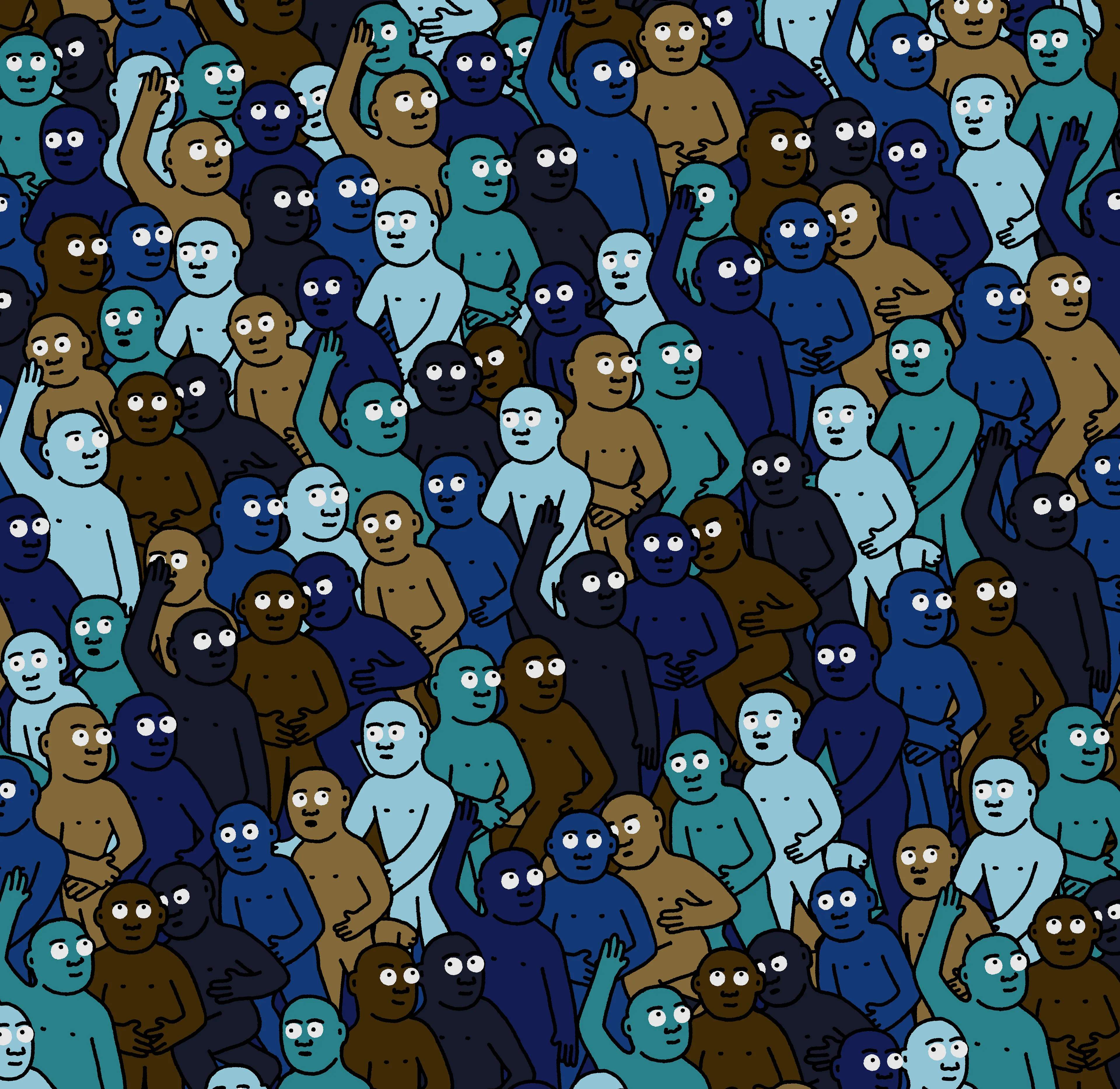 "Crowd" is an infinite-supply generative art collection by Creature World, composing Creatures of every color into endless unique combinations, created over the course of only 24 hours