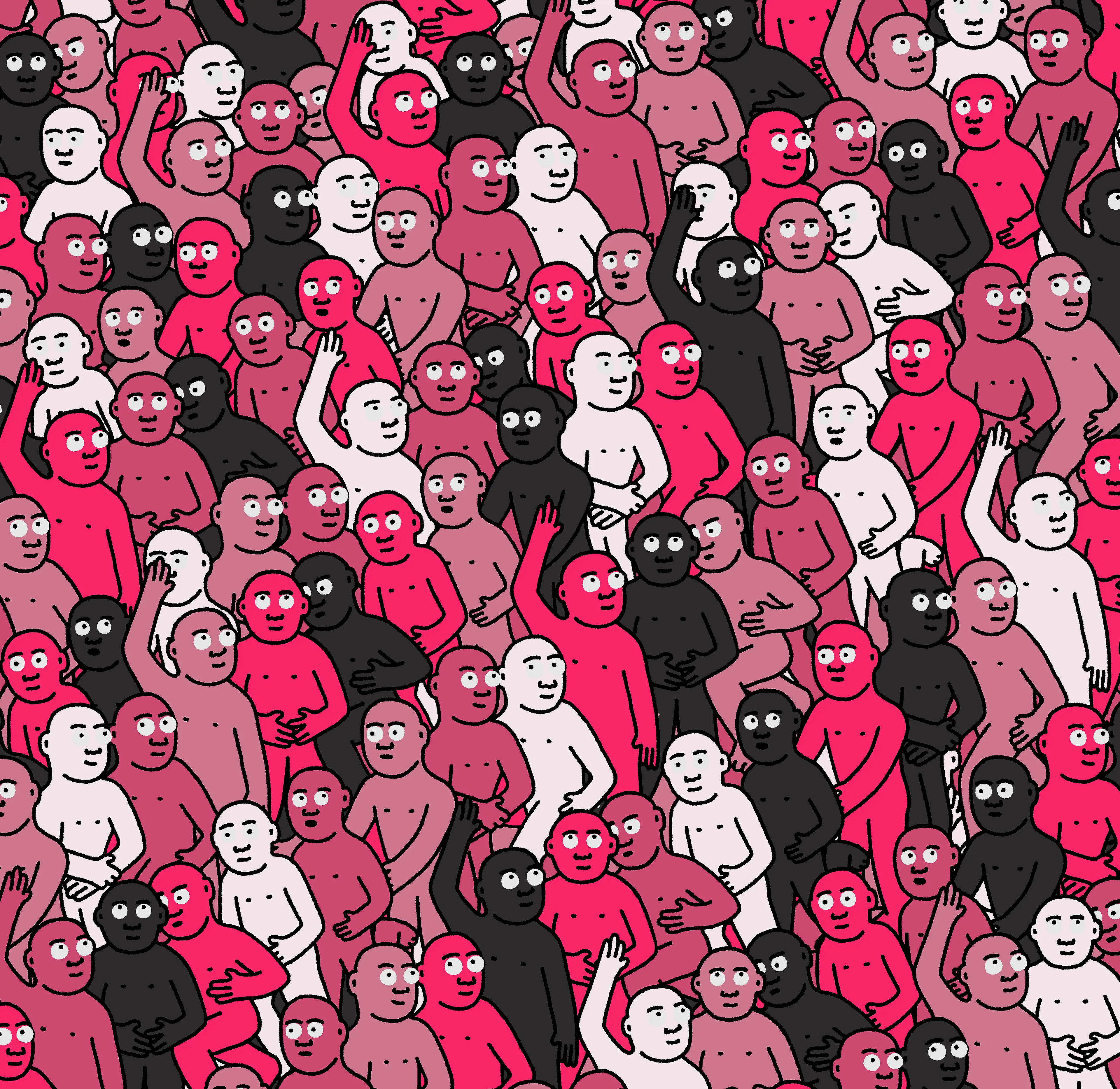 "Crowd" is an infinite-supply generative art collection by Creature World, composing Creatures of every color into endless unique combinations, created over the course of only 24 hours