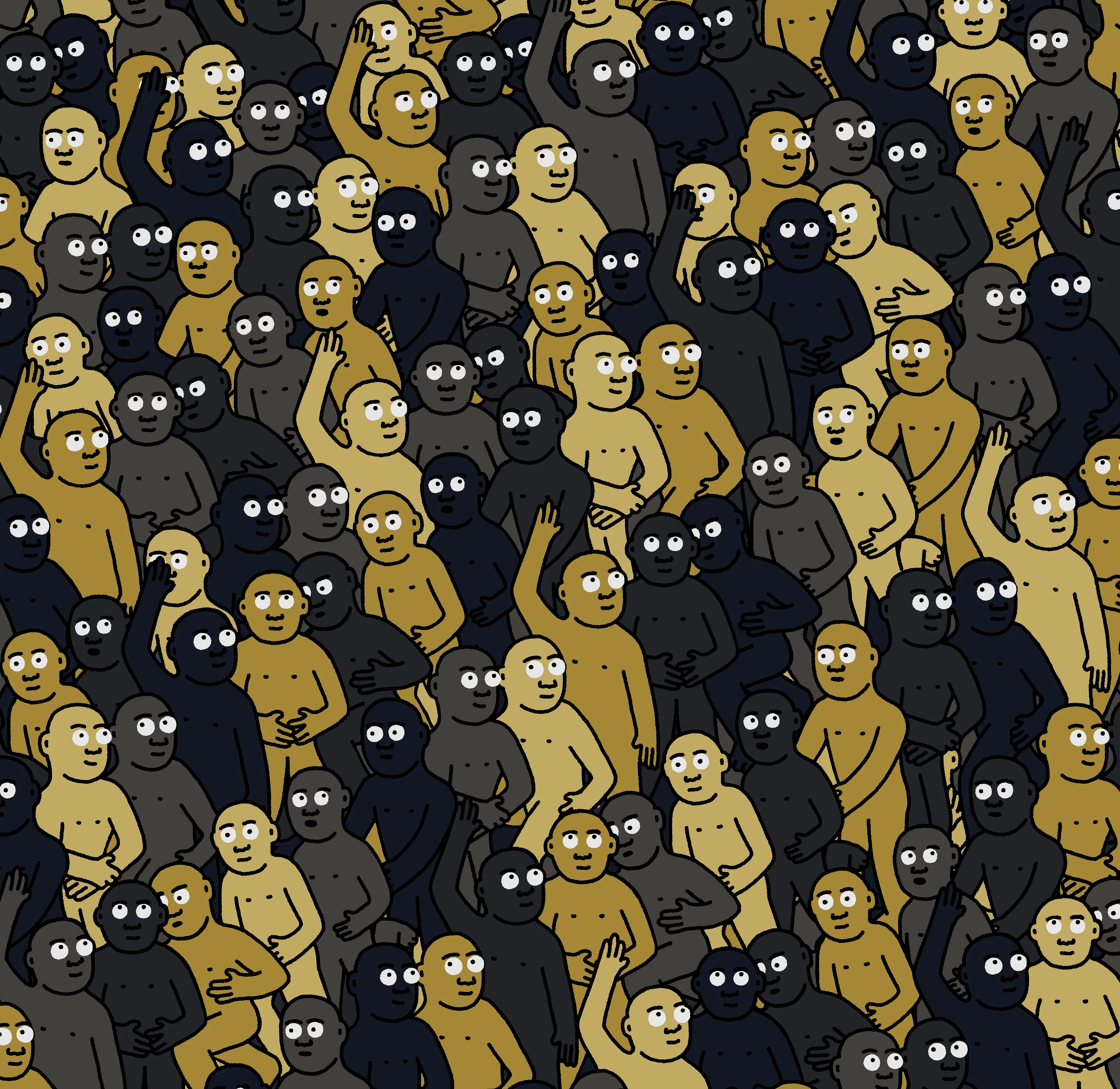 "Crowd" is an infinite-supply generative art collection by Creature World, composing Creatures of every color into endless unique combinations, created over the course of only 24 hours