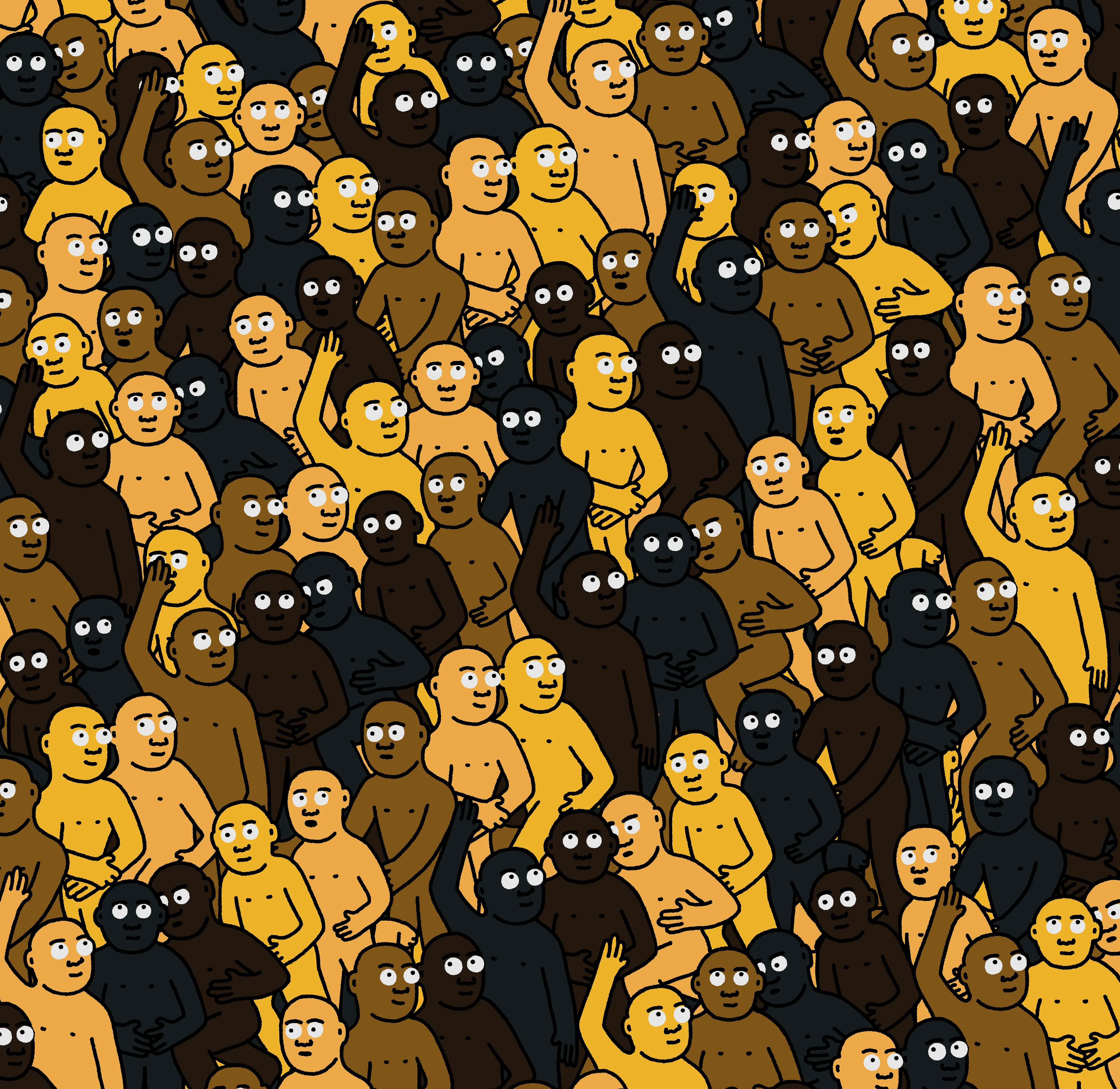 "Crowd" is an infinite-supply generative art collection by Creature World, composing Creatures of every color into endless unique combinations, created over the course of only 24 hours