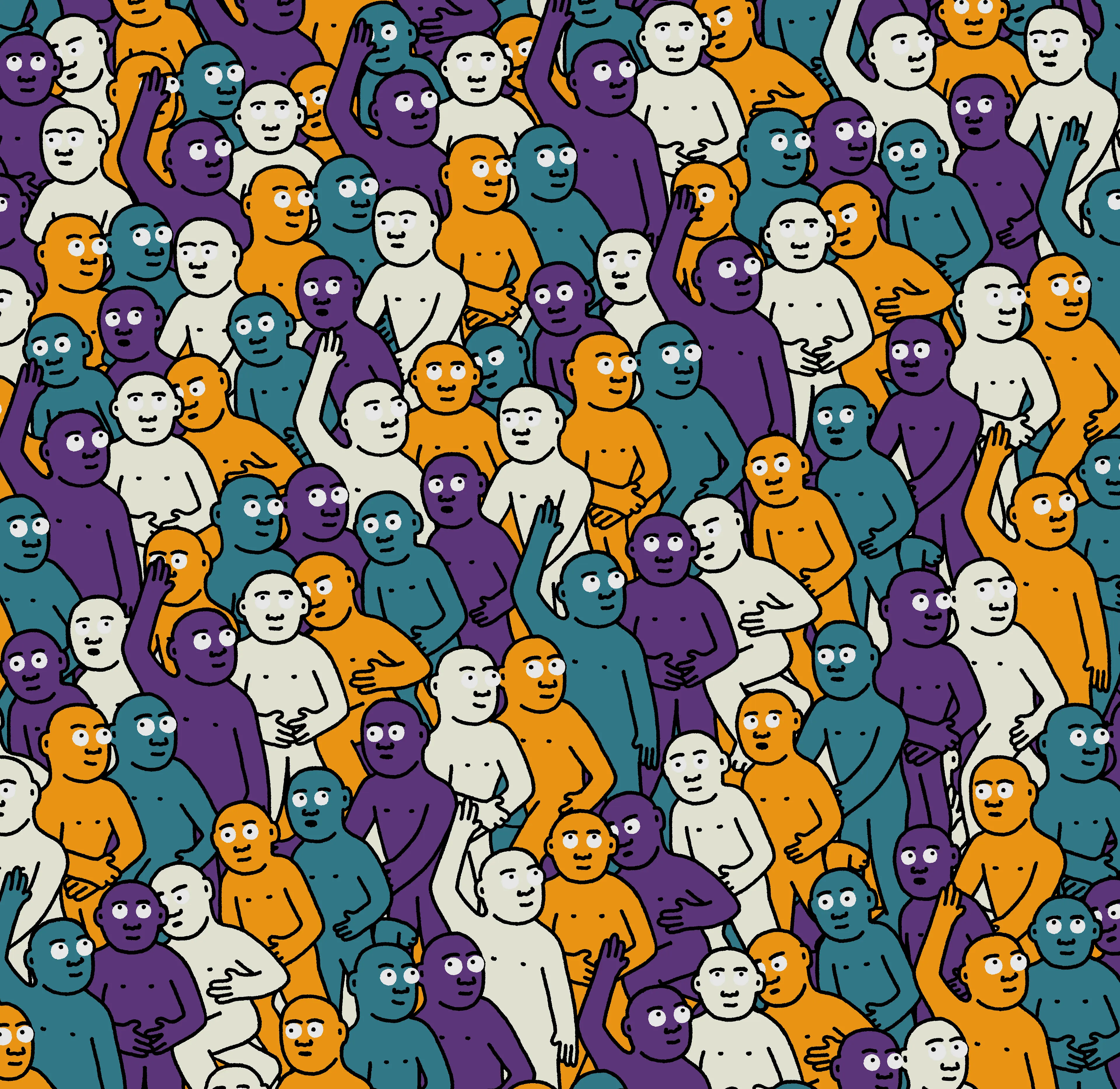 "Crowd" is an infinite-supply generative art collection by Creature World, composing Creatures of every color into endless unique combinations, created over the course of only 24 hours