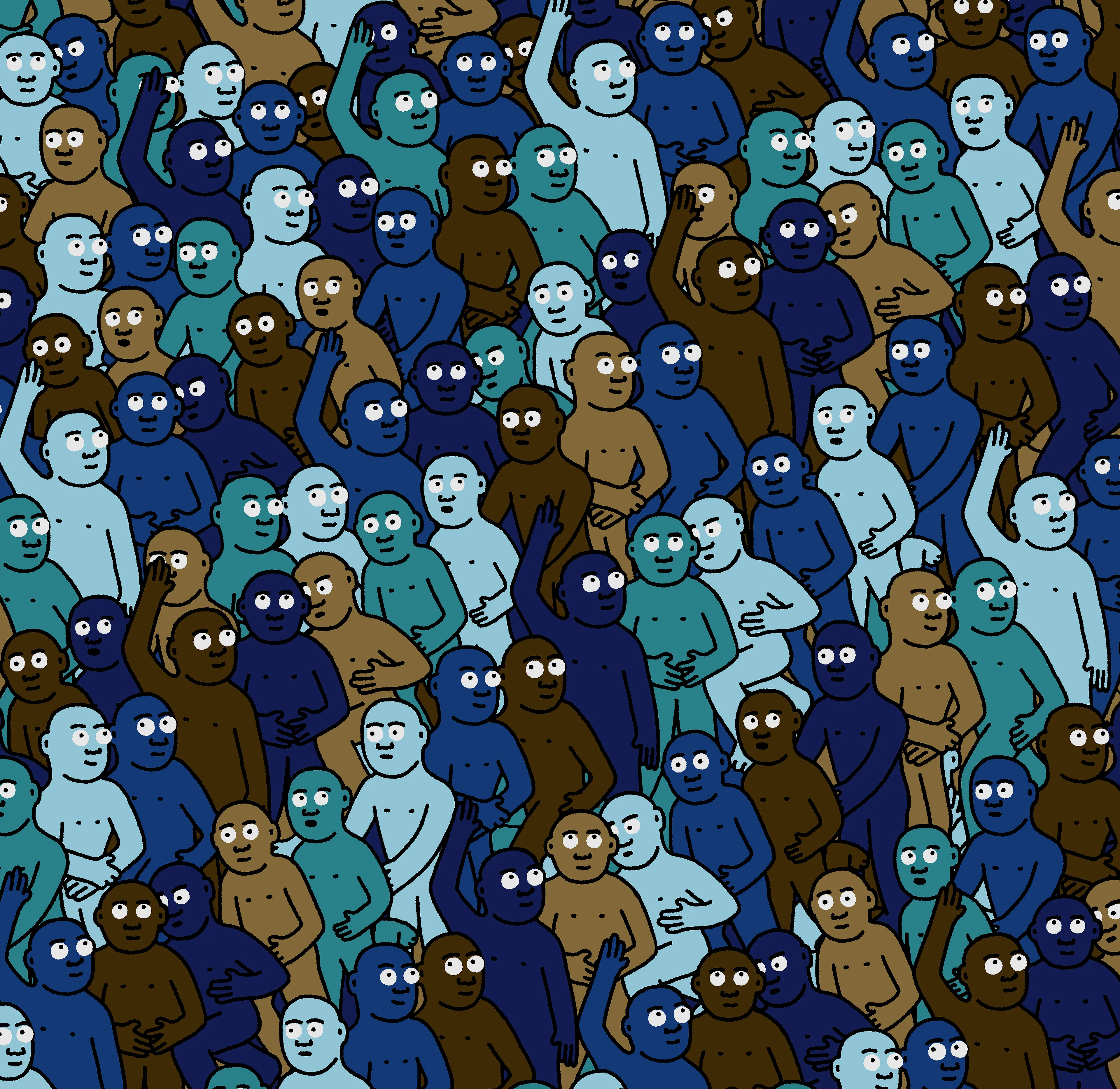 "Crowd" is an infinite-supply generative art collection by Creature World, composing Creatures of every color into endless unique combinations, created over the course of only 24 hours