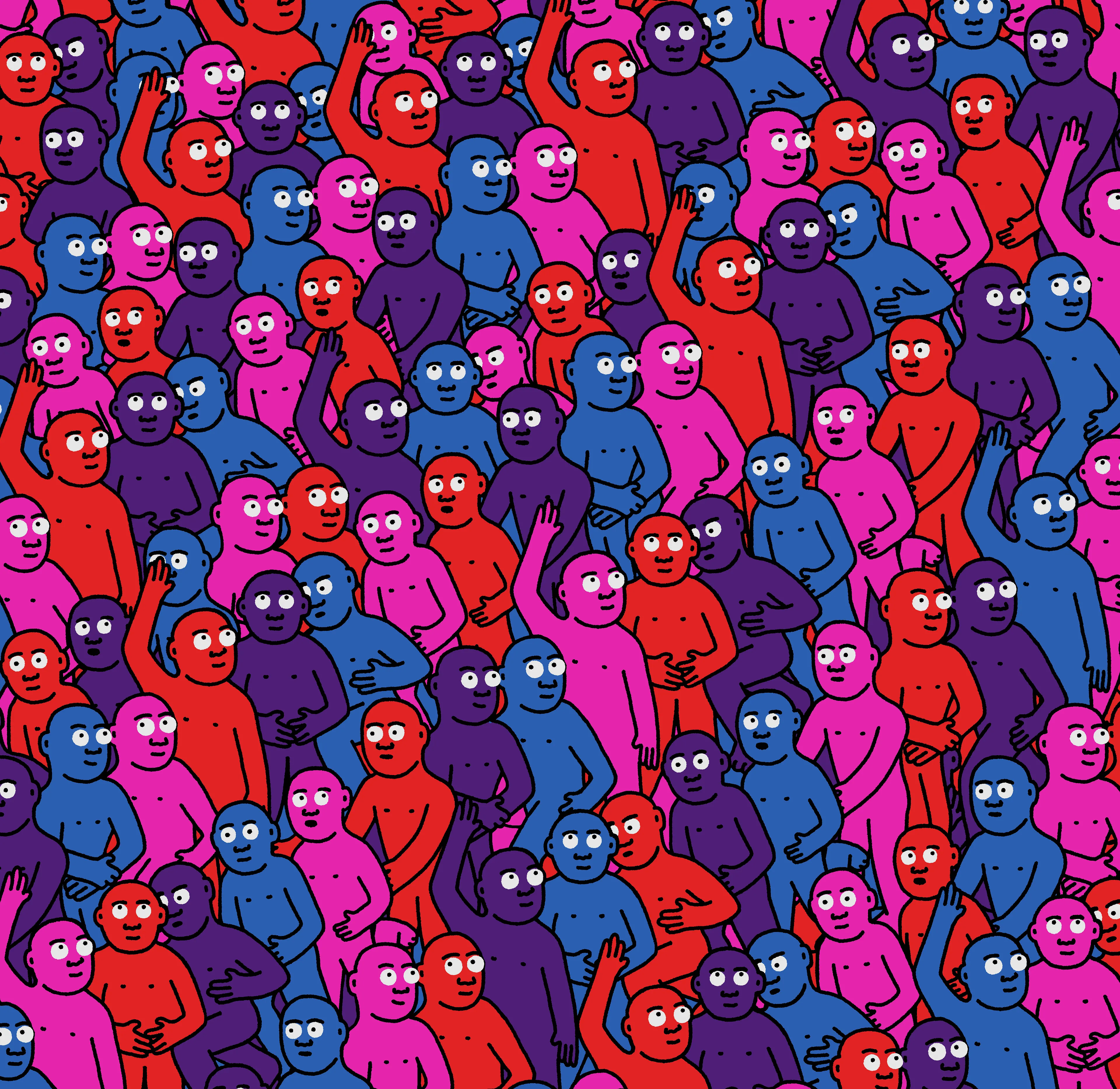 "Crowd" is an infinite-supply generative art collection by Creature World, composing Creatures of every color into endless unique combinations, created over the course of only 24 hours