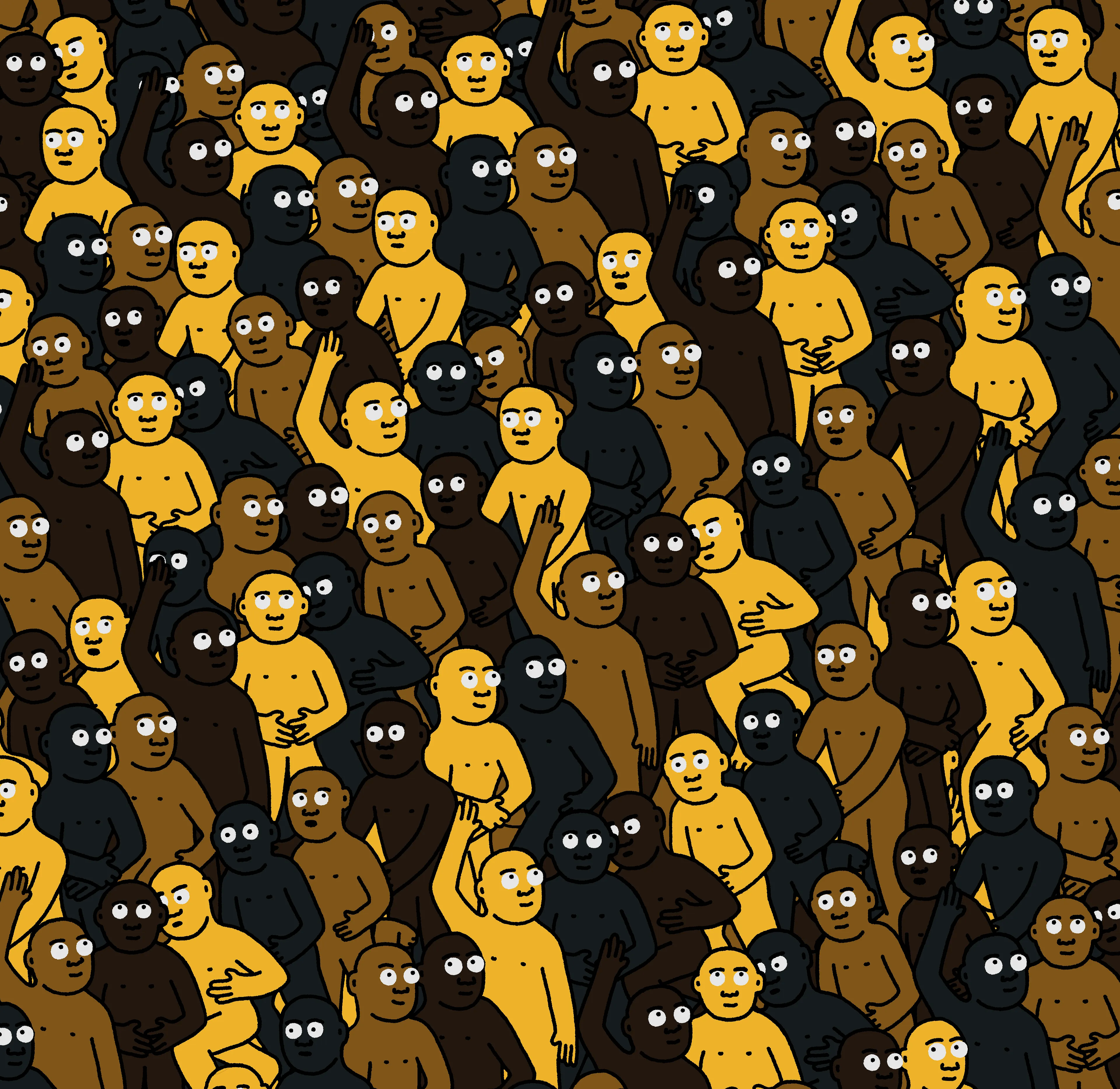 "Crowd" is an infinite-supply generative art collection by Creature World, composing Creatures of every color into endless unique combinations, created over the course of only 24 hours