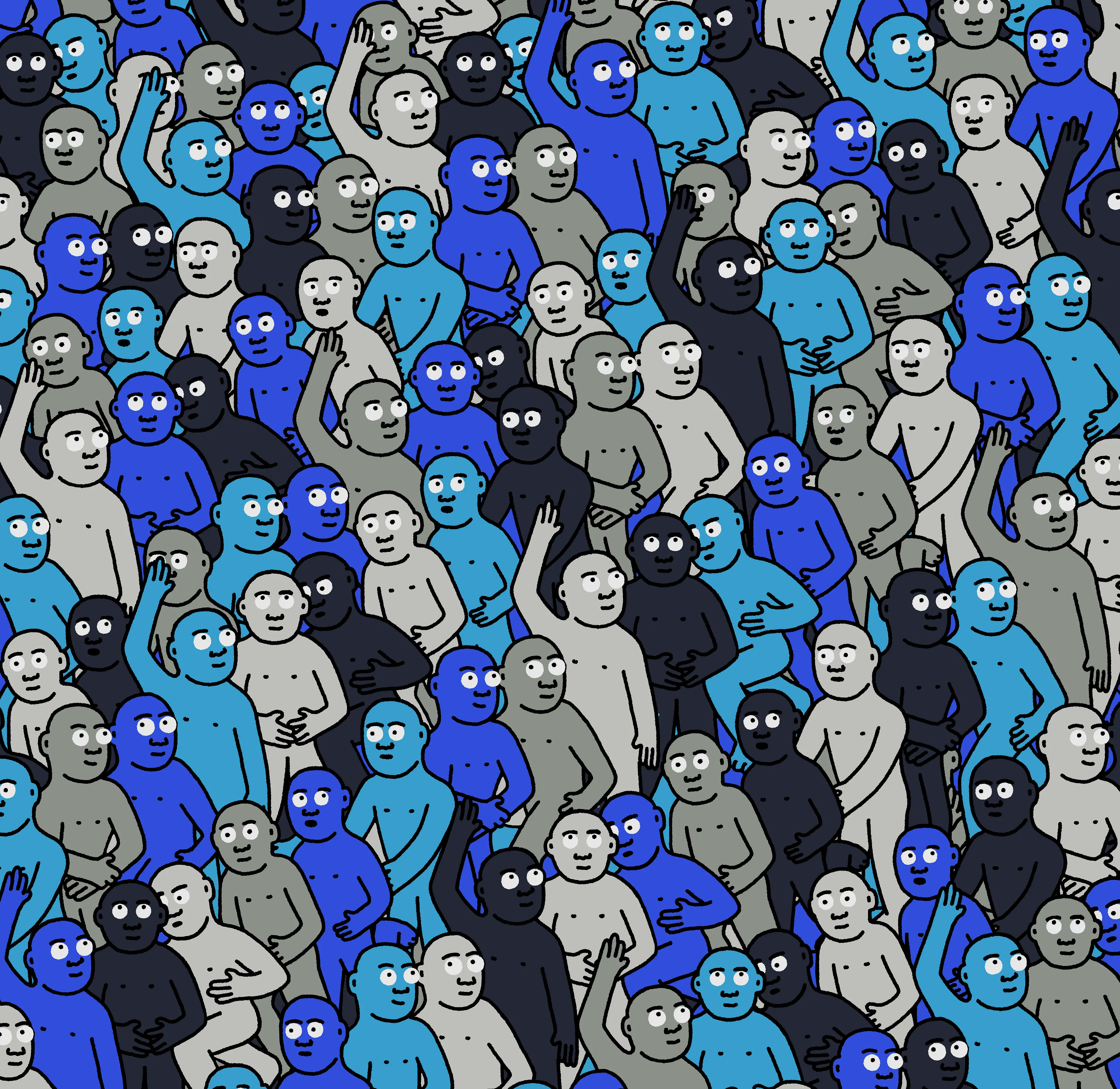 "Crowd" is an infinite-supply generative art collection by Creature World, composing Creatures of every color into endless unique combinations, created over the course of only 24 hours