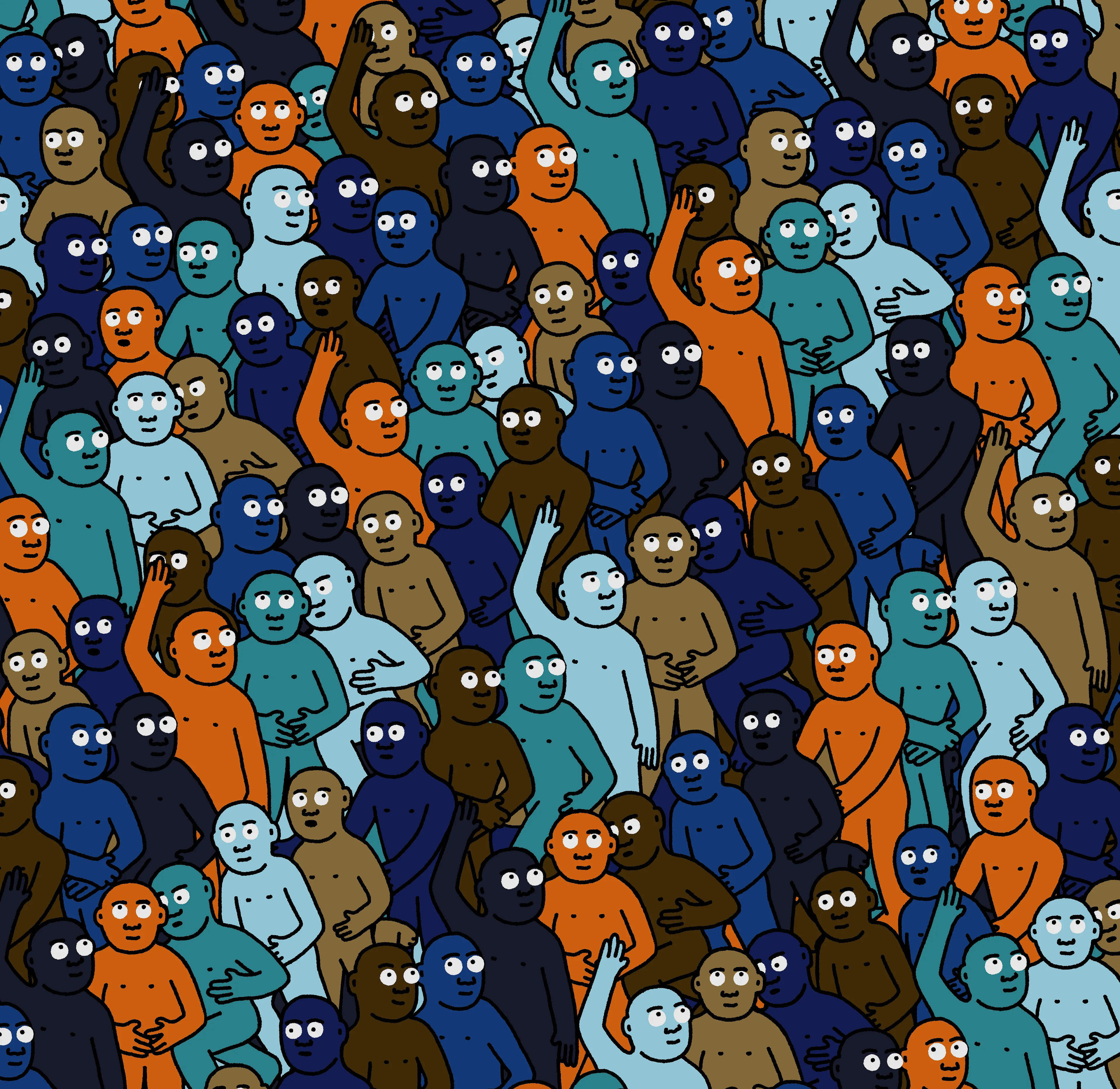 "Crowd" is an infinite-supply generative art collection by Creature World, composing Creatures of every color into endless unique combinations, created over the course of only 24 hours