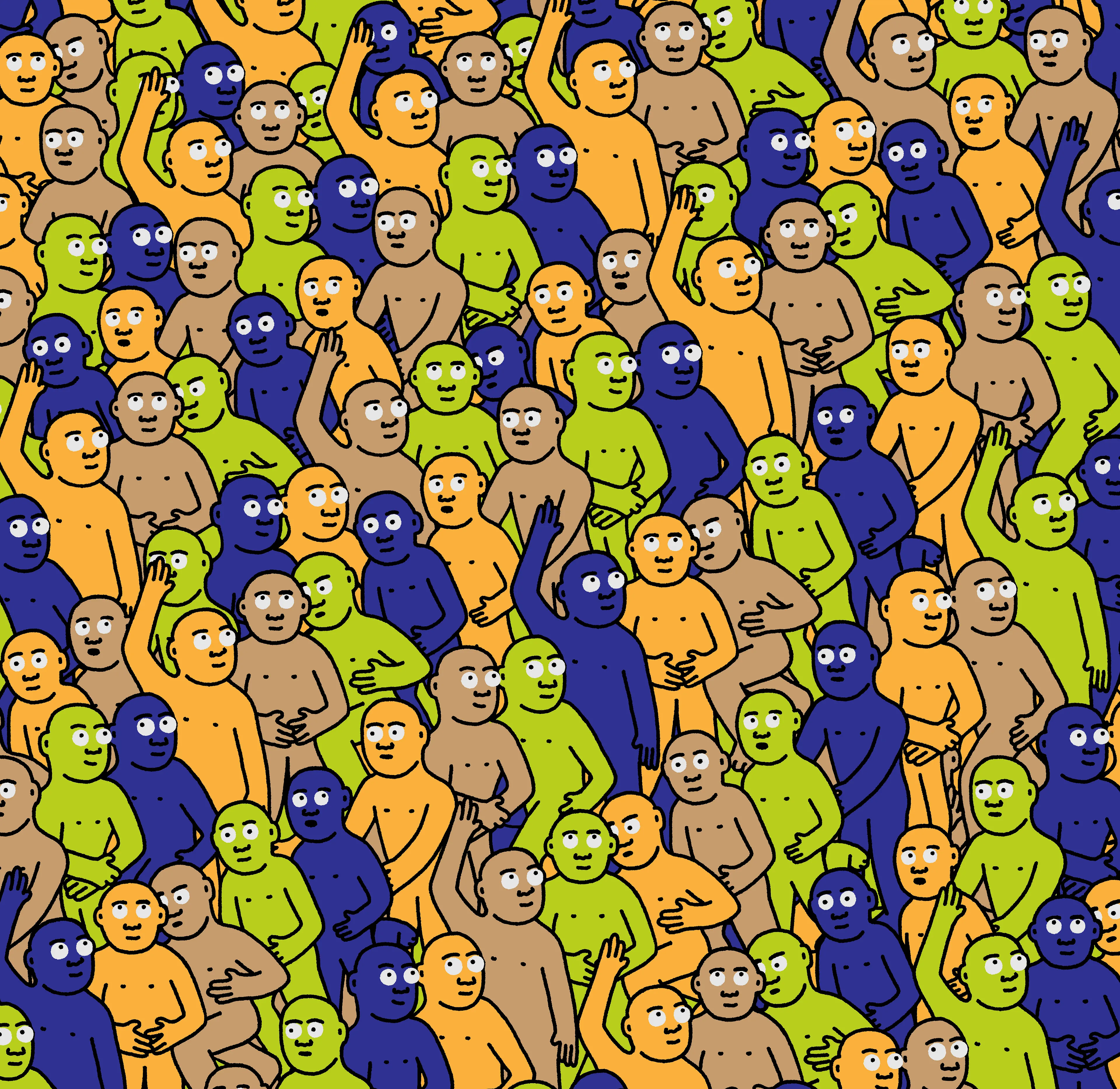 "Crowd" is an infinite-supply generative art collection by Creature World, composing Creatures of every color into endless unique combinations, created over the course of only 24 hours